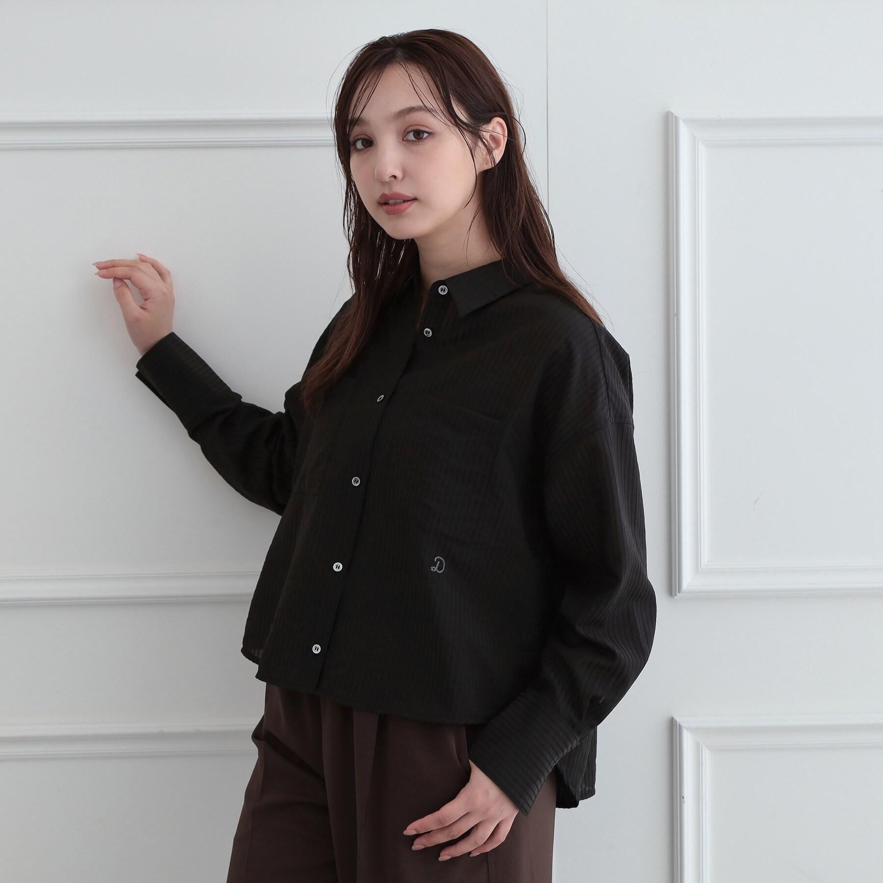 DRESSTERIOR「シアーストライプクロップドシャツ」|シャツ・ブラウス|