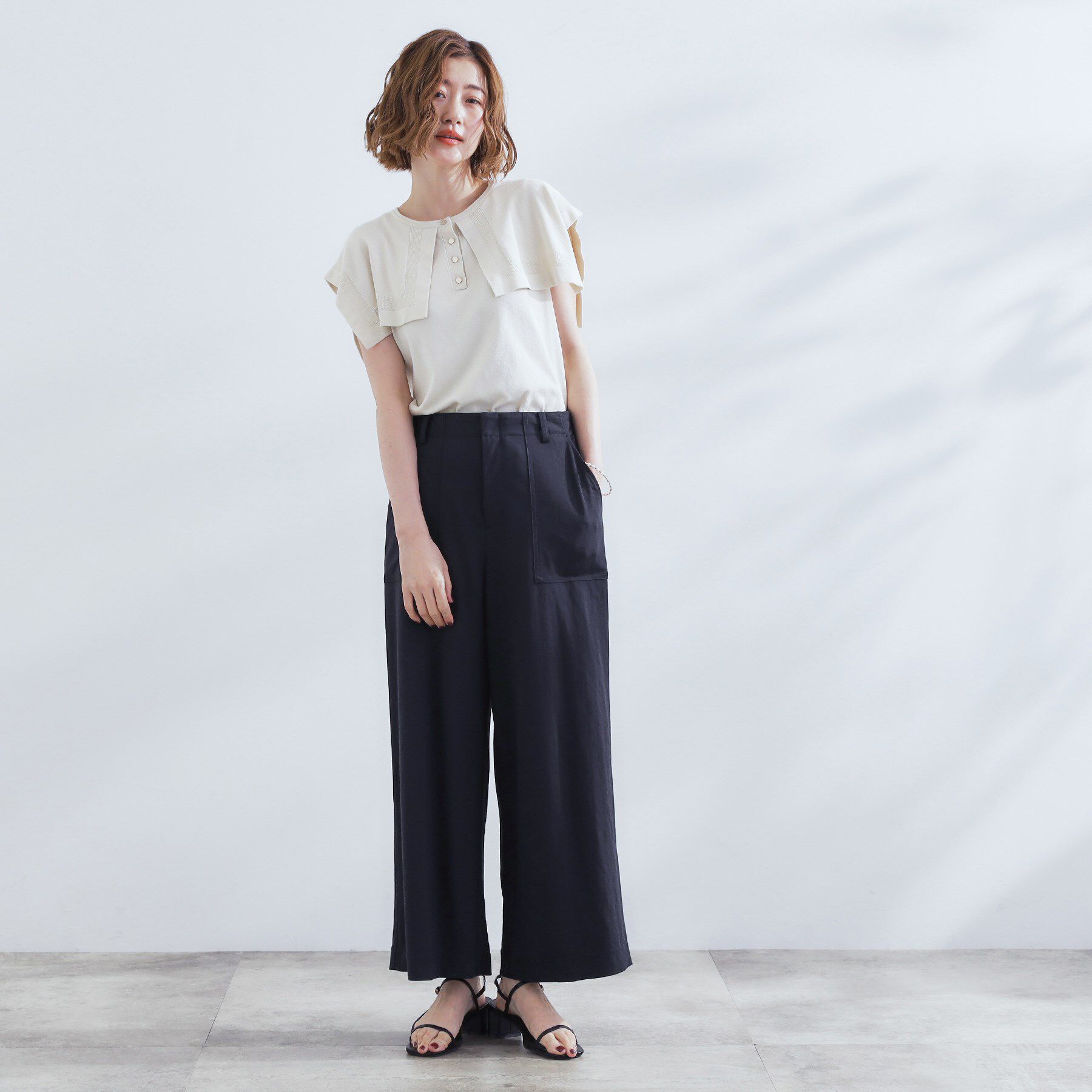 grove「【接触冷感】見た目はきちんと、着心地はらくちん クロップドベイカーパンツ」|その他|