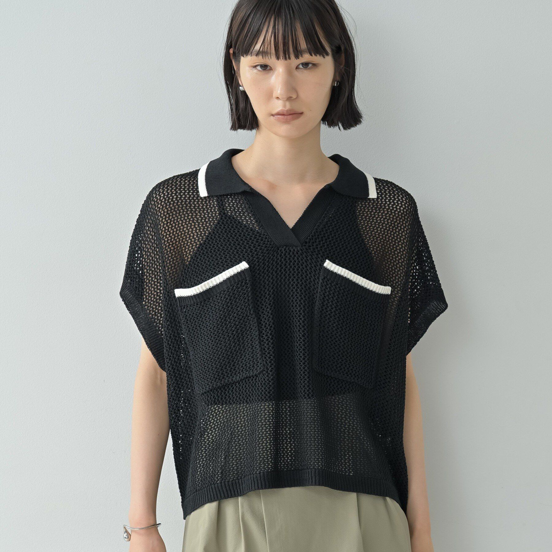 GALLEST「メッシュポロドルマンニット」|ニット・セーター|