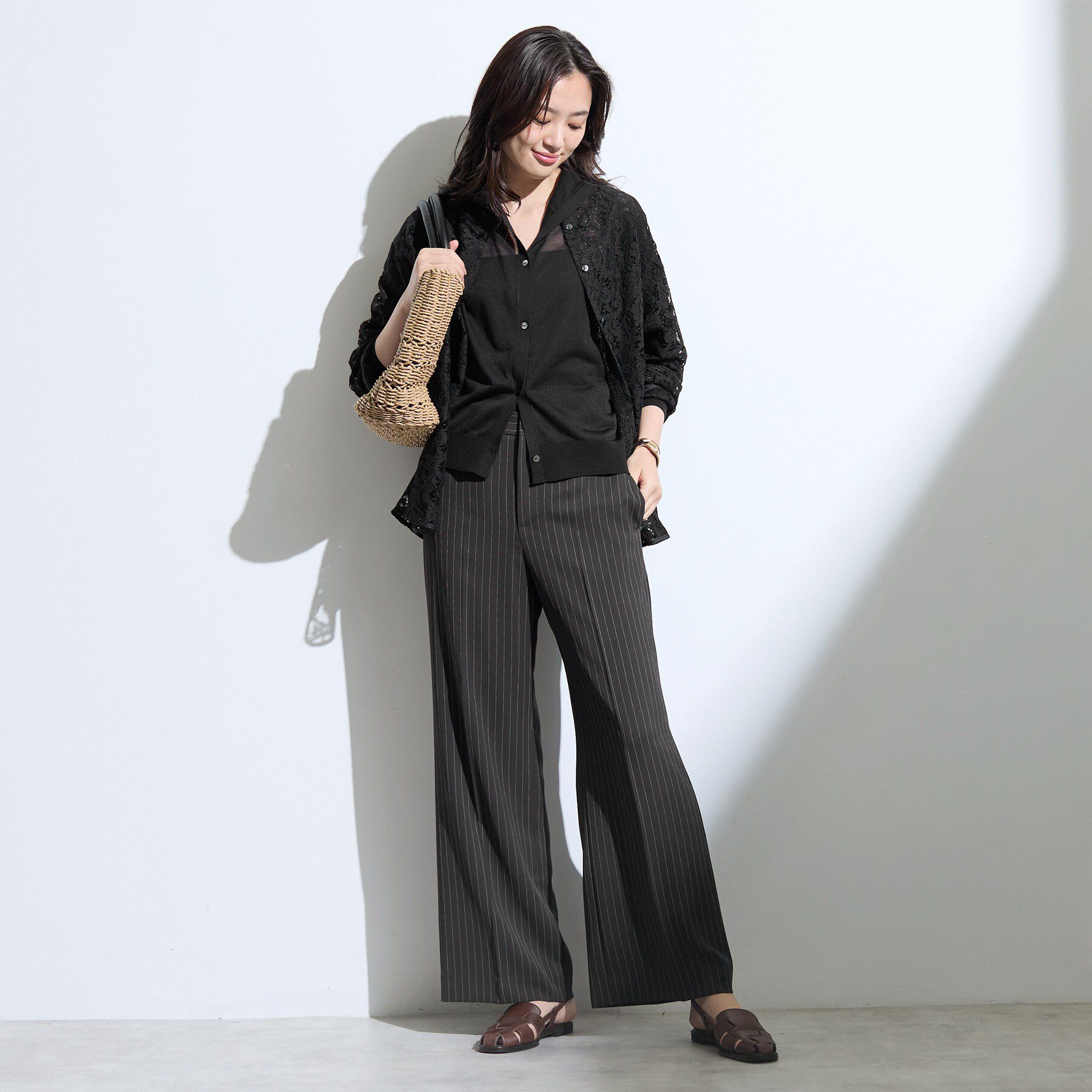 INDIVI「【接触冷感/UVケア/着る日傘】ワイドストレートパンツ」|その他|