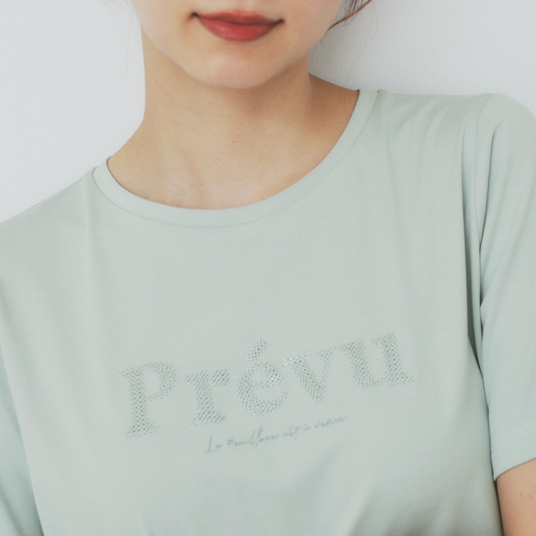 index「スパンコール刺繍ロゴTシャツ【洗濯機洗い可／接触冷感／UVケア】」|Tシャツ・カットソー|