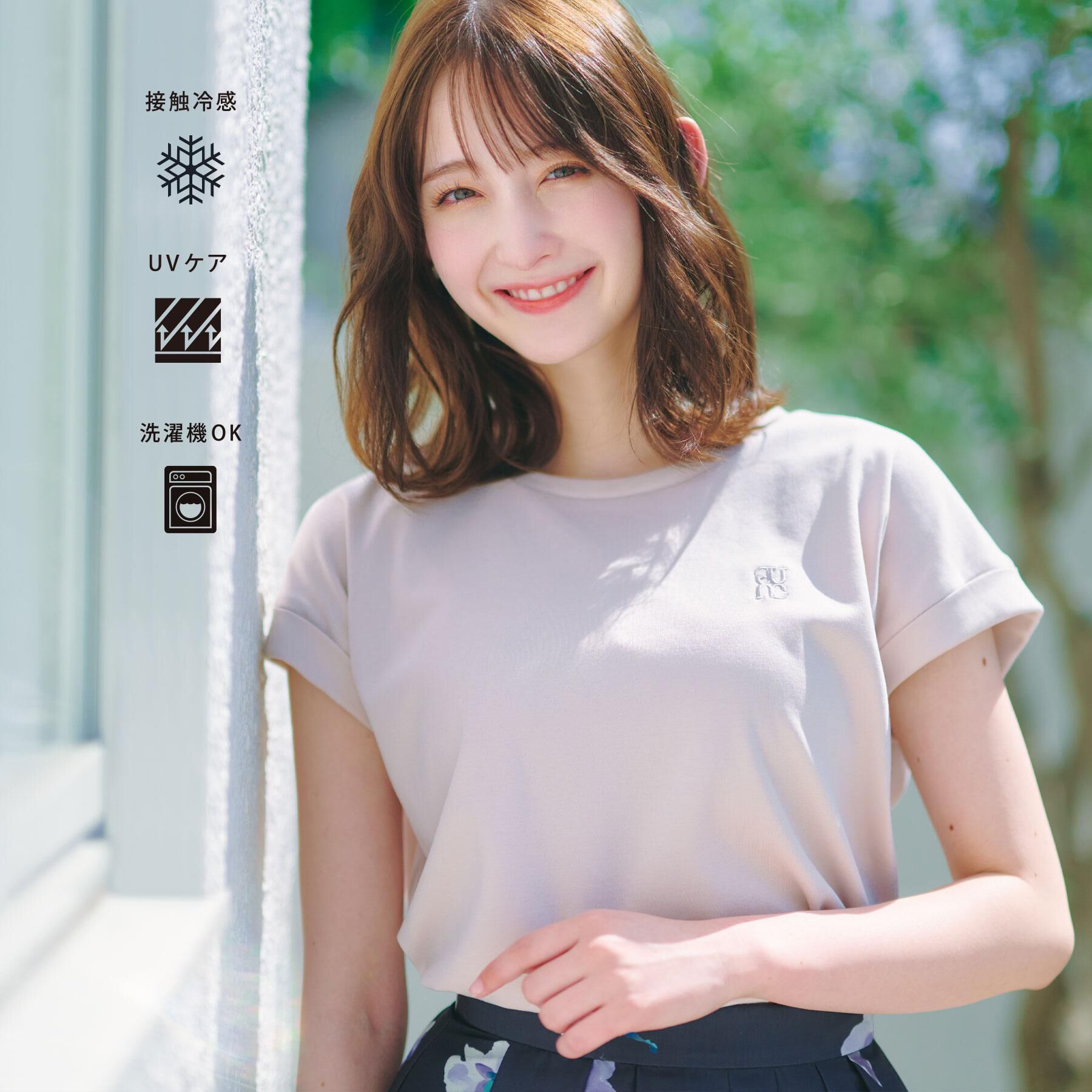 index「【接触冷感／UV】ワンポイント刺繍Tシャツ《7col／XS~3L／洗濯機OK》」|Tシャツ・カットソー|