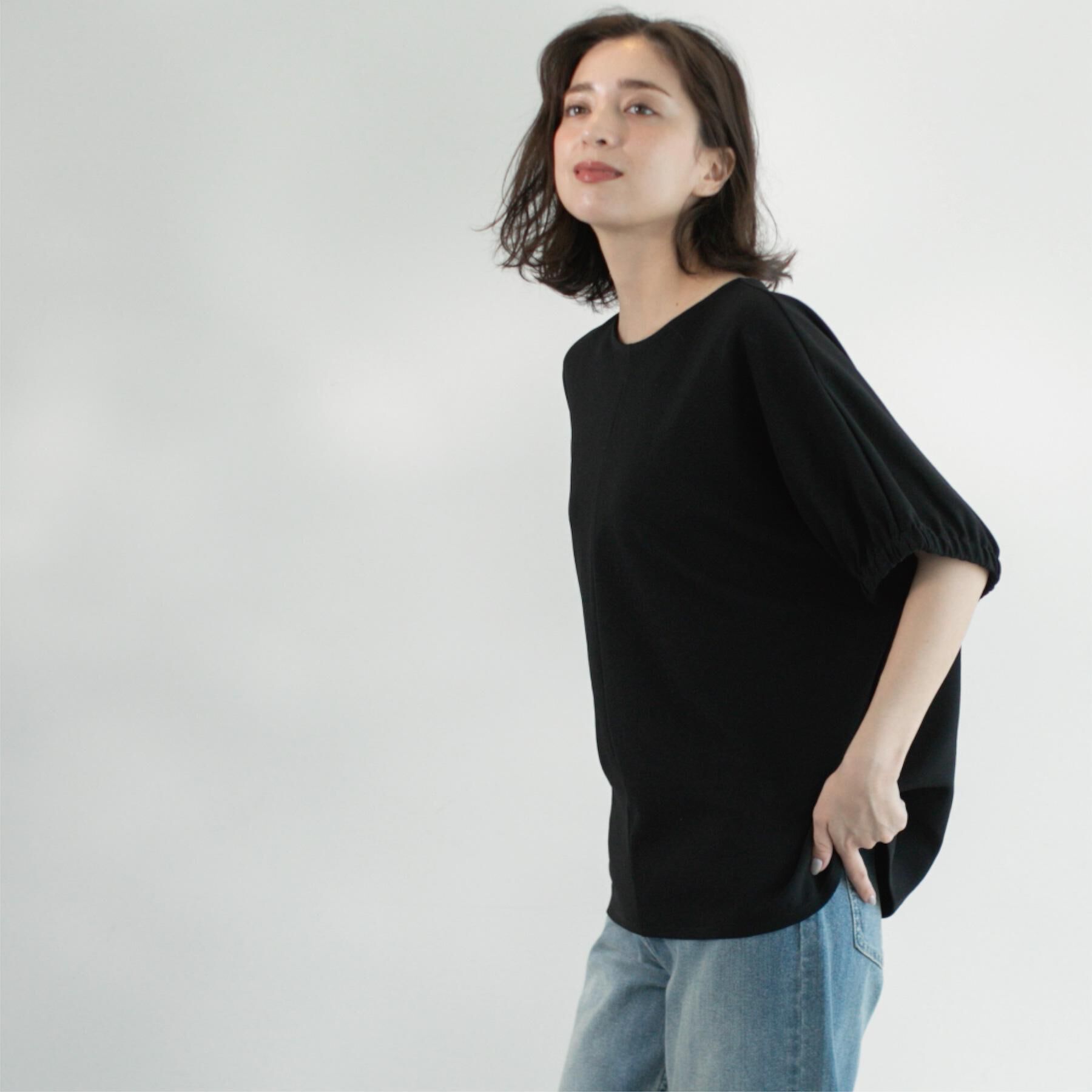OPAQUE.CLIP「ギャザードルマンスリーブトップス【UV／吸水速乾／洗濯機洗い可】」|Tシャツ・カットソー|