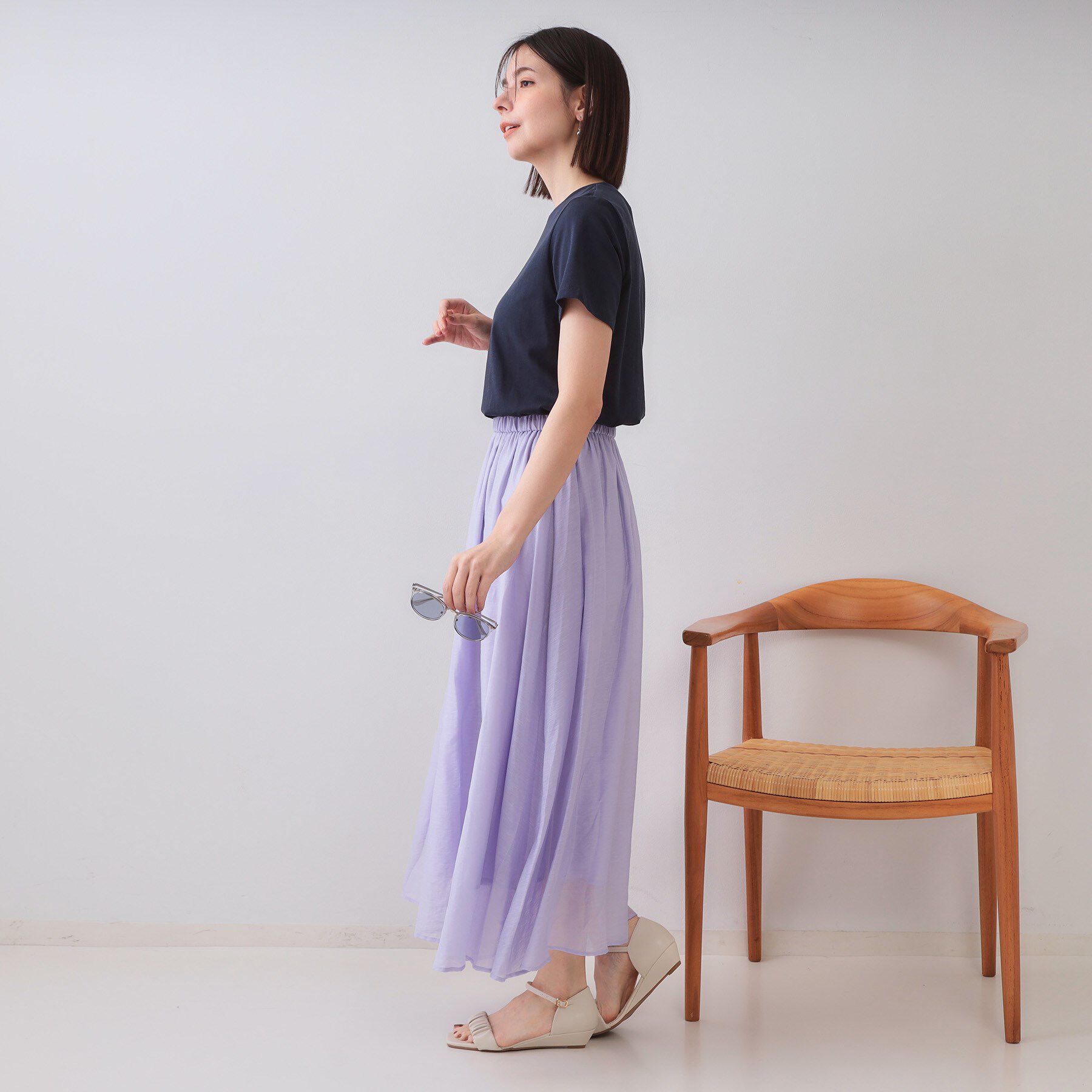 OPAQUE.CLIP「《5色展開》ベーシックTシャツ【洗濯機洗い可／UV／接触冷感】」|Tシャツ・カットソー|