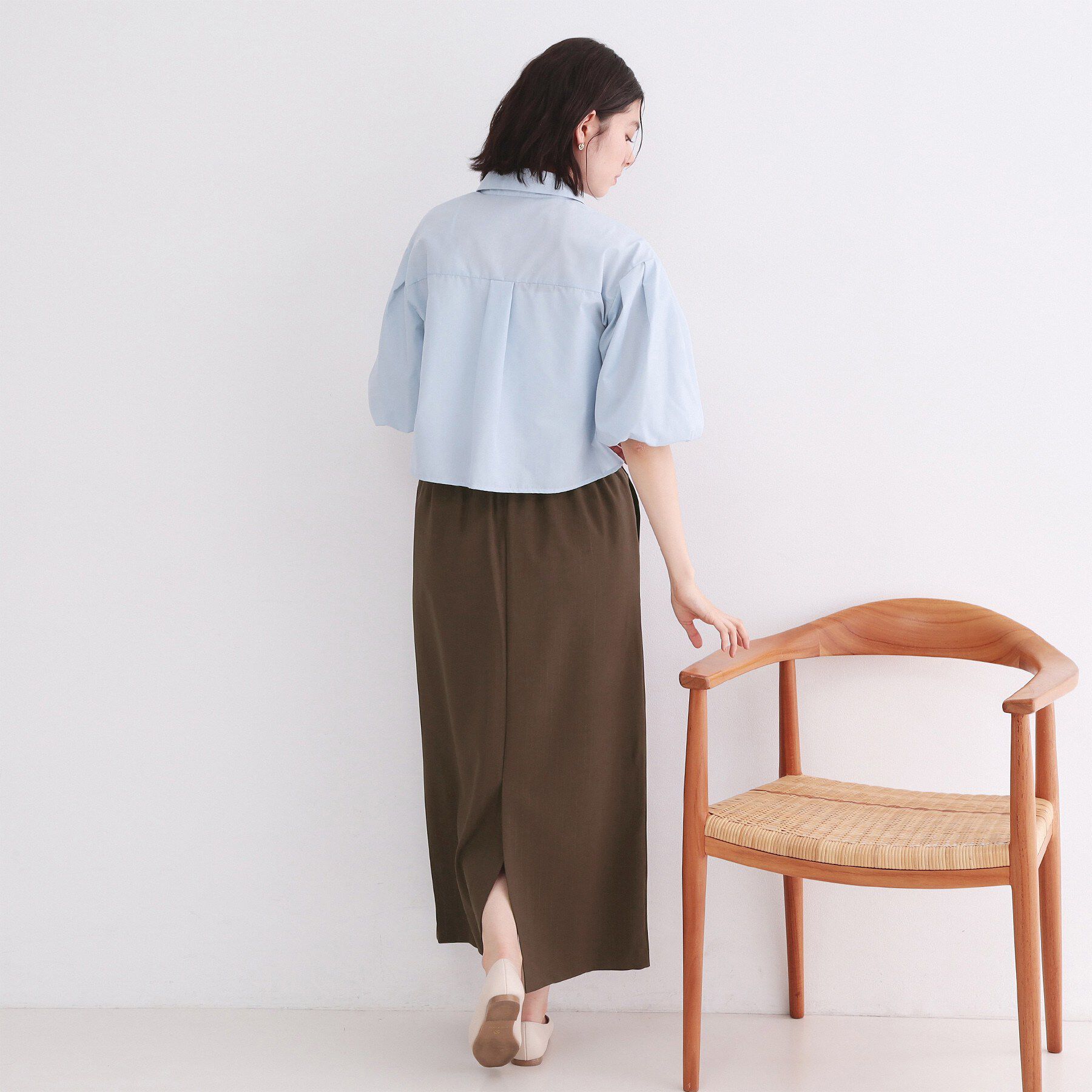OPAQUE.CLIP「ラメストライプイージーナロースカート／セットアップ可【洗濯機洗い可／防シワ／吸水速乾】」|スカート|