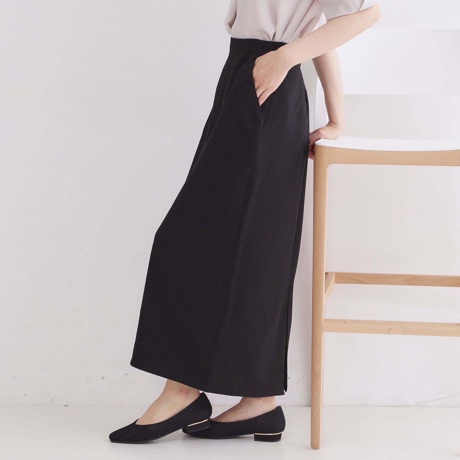 OPAQUE.CLIP「リネンライクタイトスカート【洗濯機OK】」|スカート|