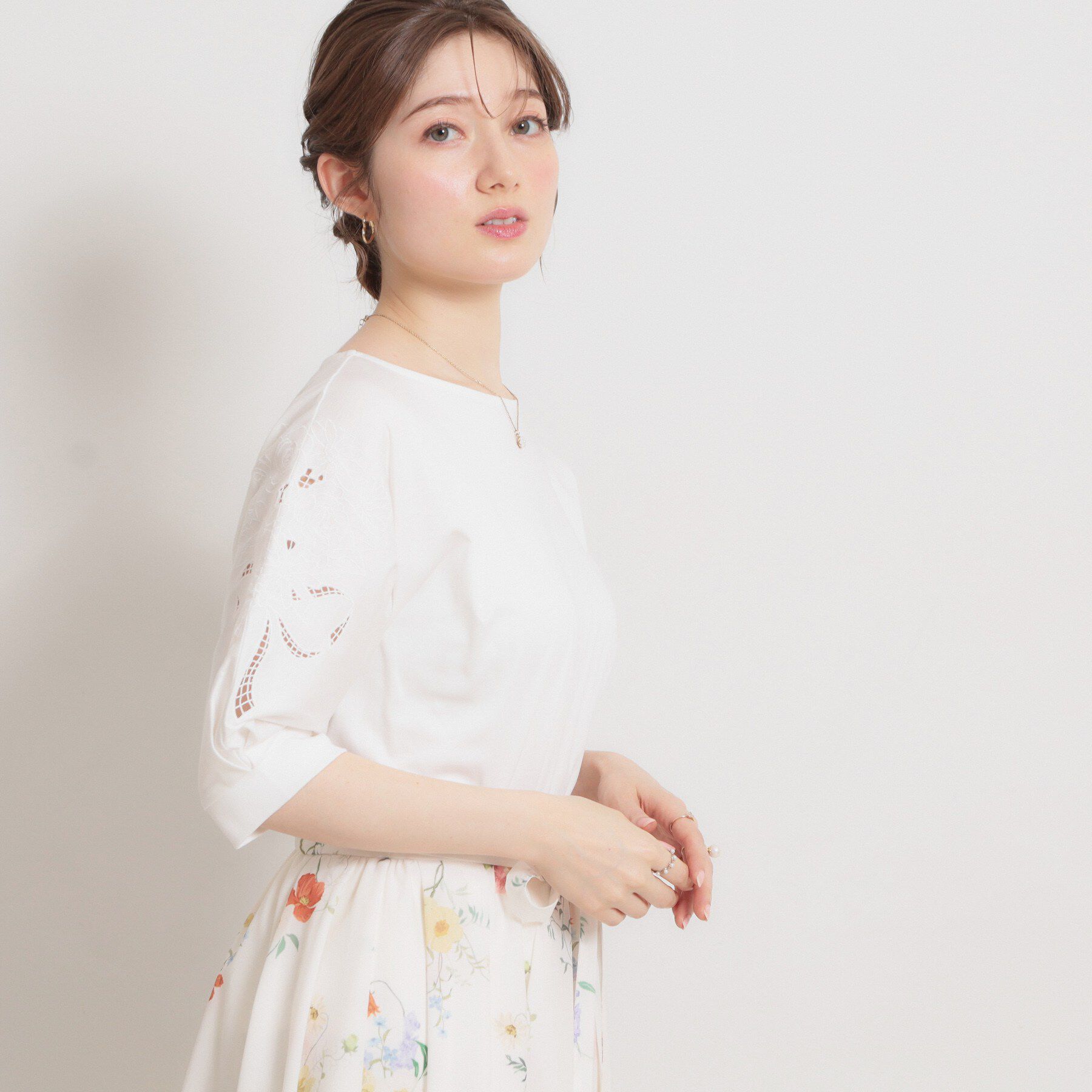 Couture broach「【接触冷感・UVカット】エンブロドルマントップス」|Tシャツ・カットソー|