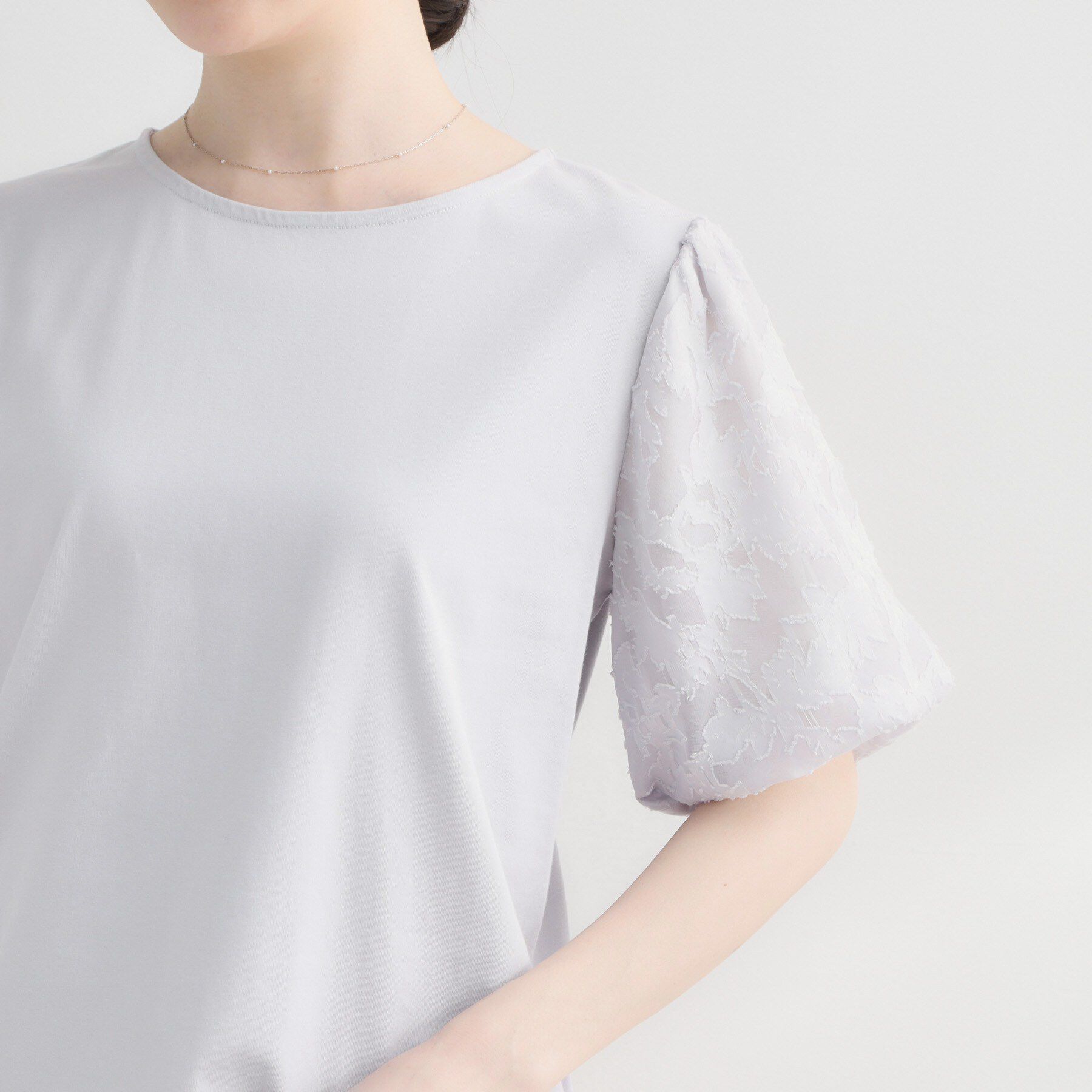Couture broach「【接触冷感・UVカット・洗える】バルーンスリーブ トップス」|Tシャツ・カットソー|