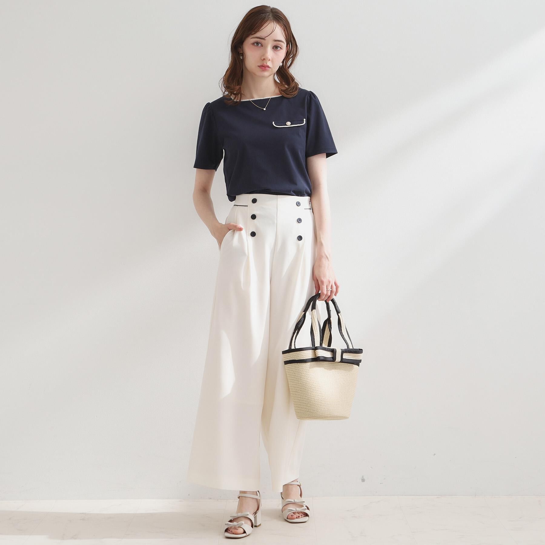Couture broach「【接触冷感・UVカット・洗える】マリンコードTシャツ」|Tシャツ・カットソー|