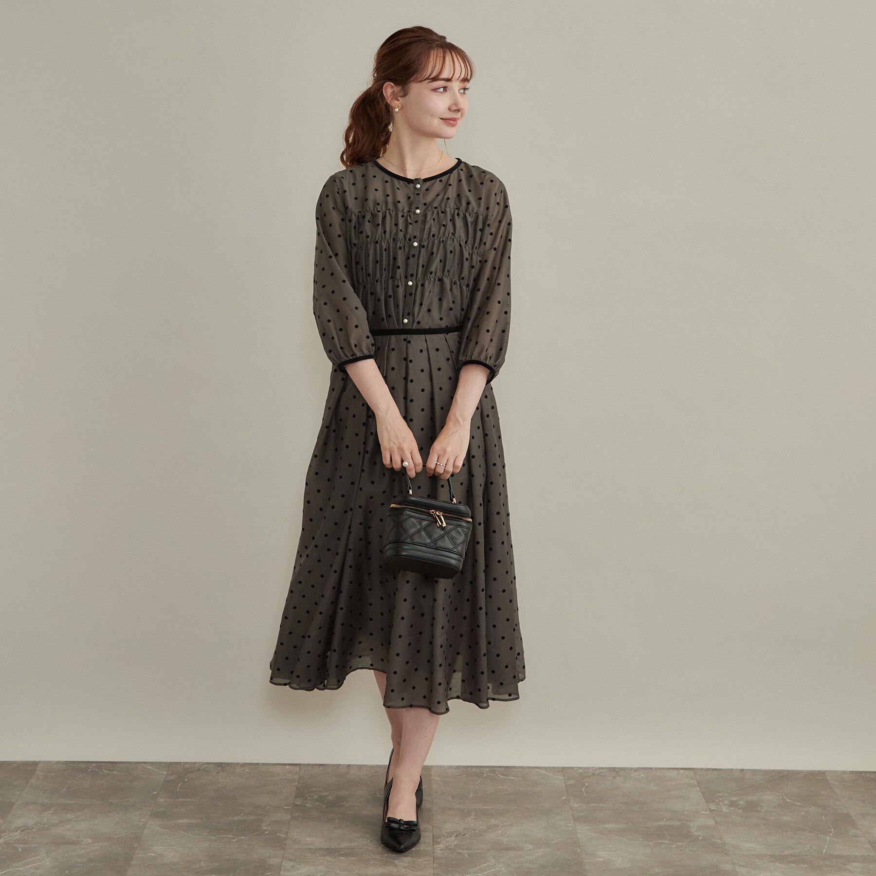 Couture broach「【セットアップ可・着映えて上品】フロッキードットスカート」|スカート|