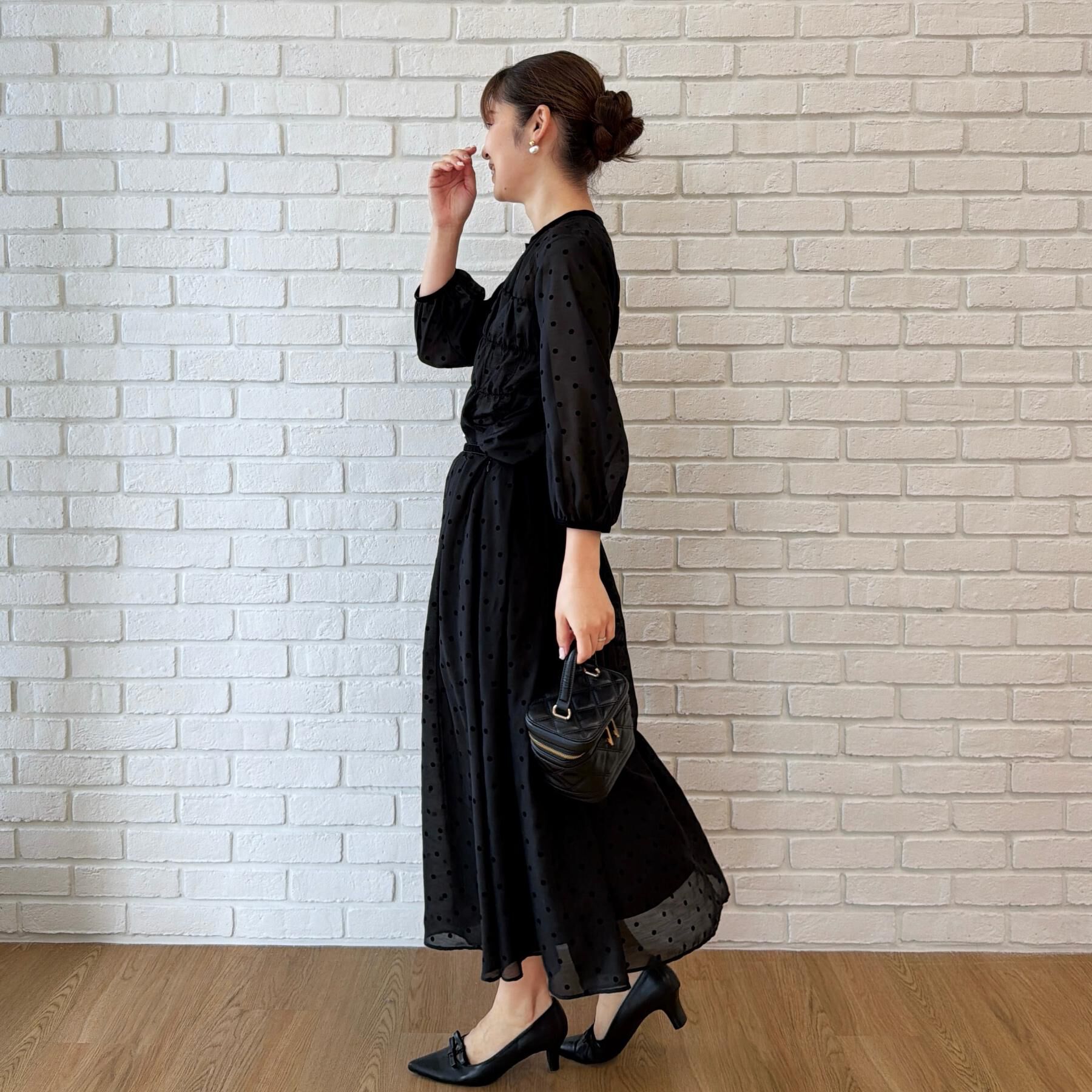 Couture broach「【セットアップ可・着映えて上品】フロッキードットブラウス」|シャツ・ブラウス|