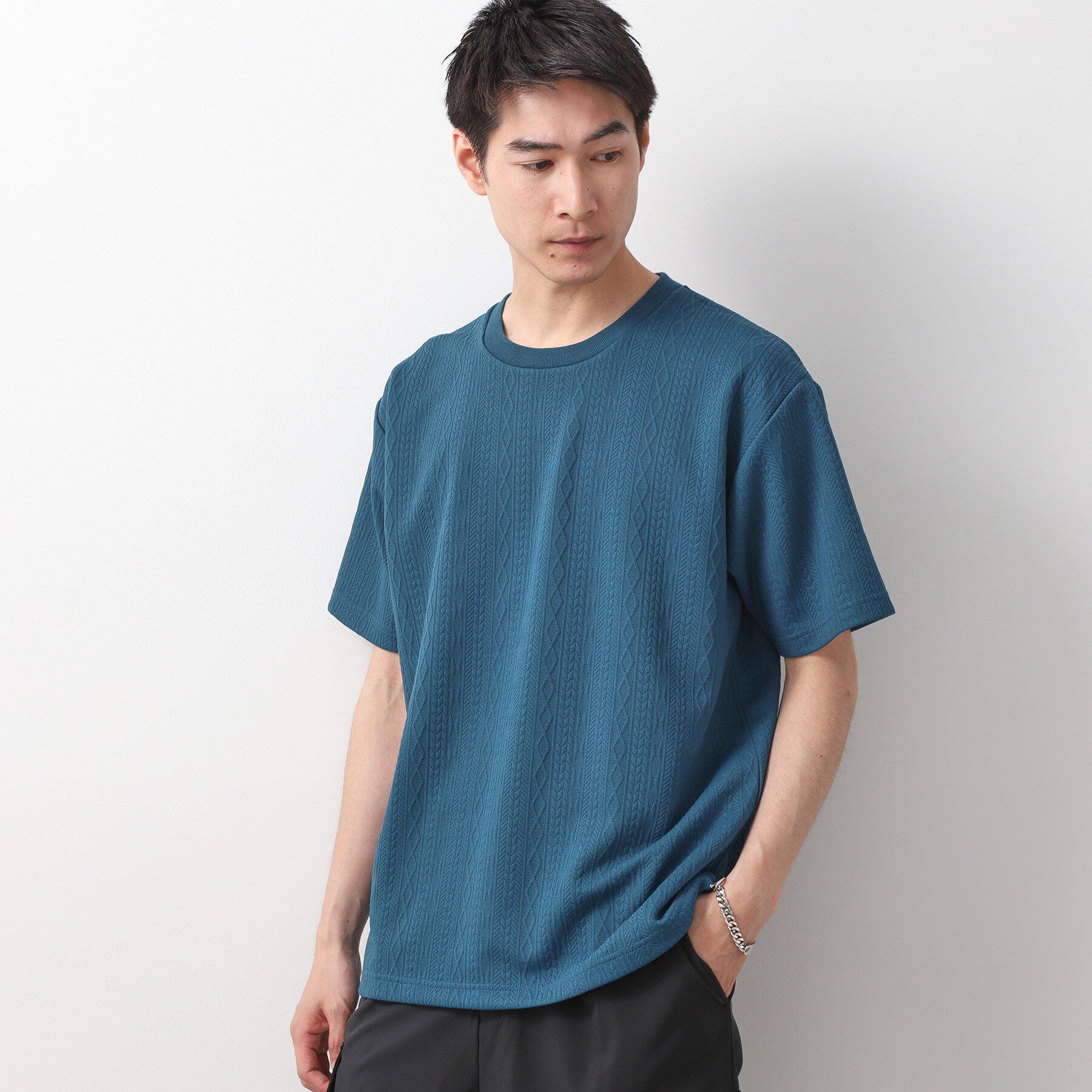 THE SHOP TK「ライトフクレジャカード 半袖Tシャツ 洗濯機OK」|Tシャツ・カットソー|ブルーグリーン(09