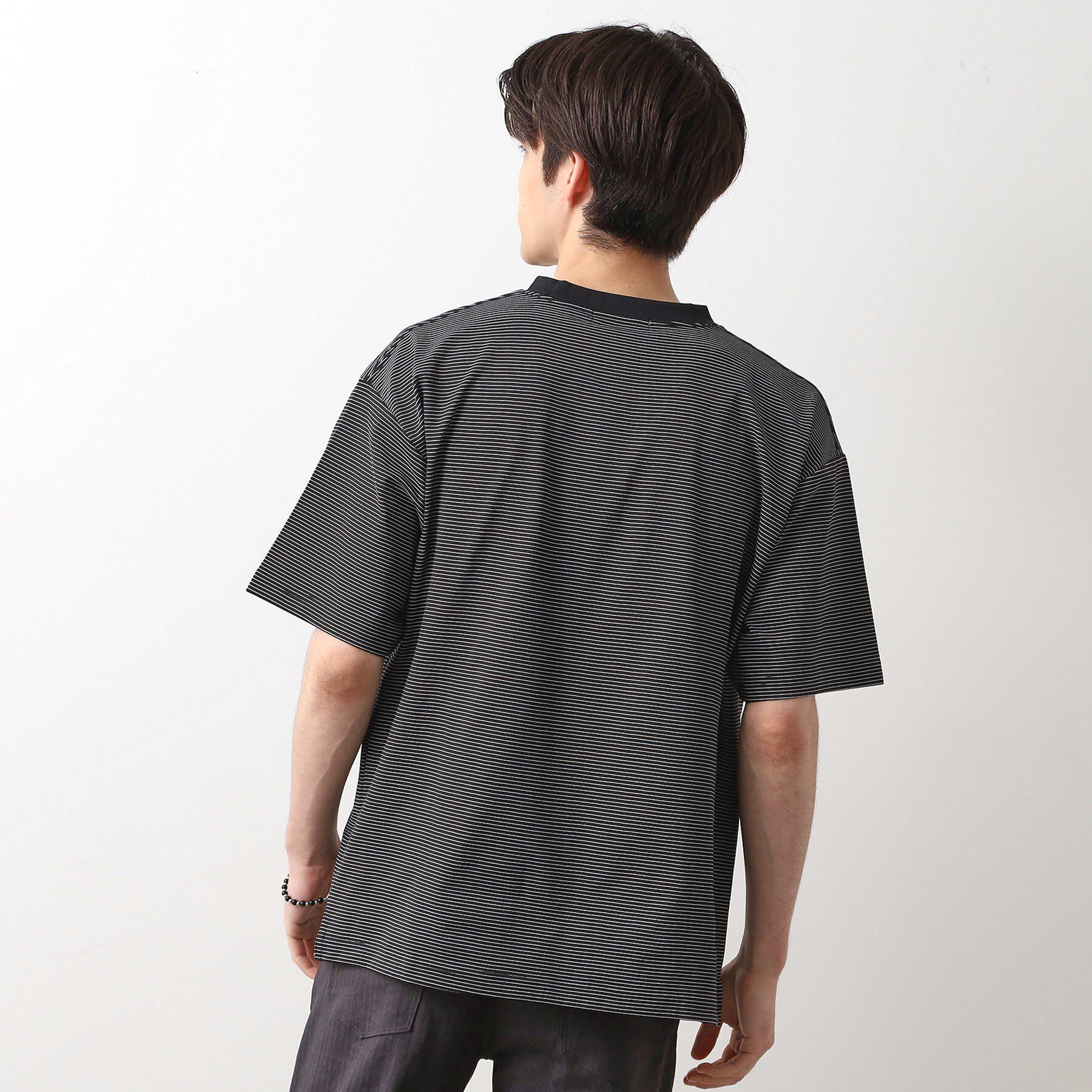 THE SHOP TK「パーフェクテックボーダー 半袖Tシャツ 吸水速乾／洗濯機OK」|Tシャツ・カットソー|