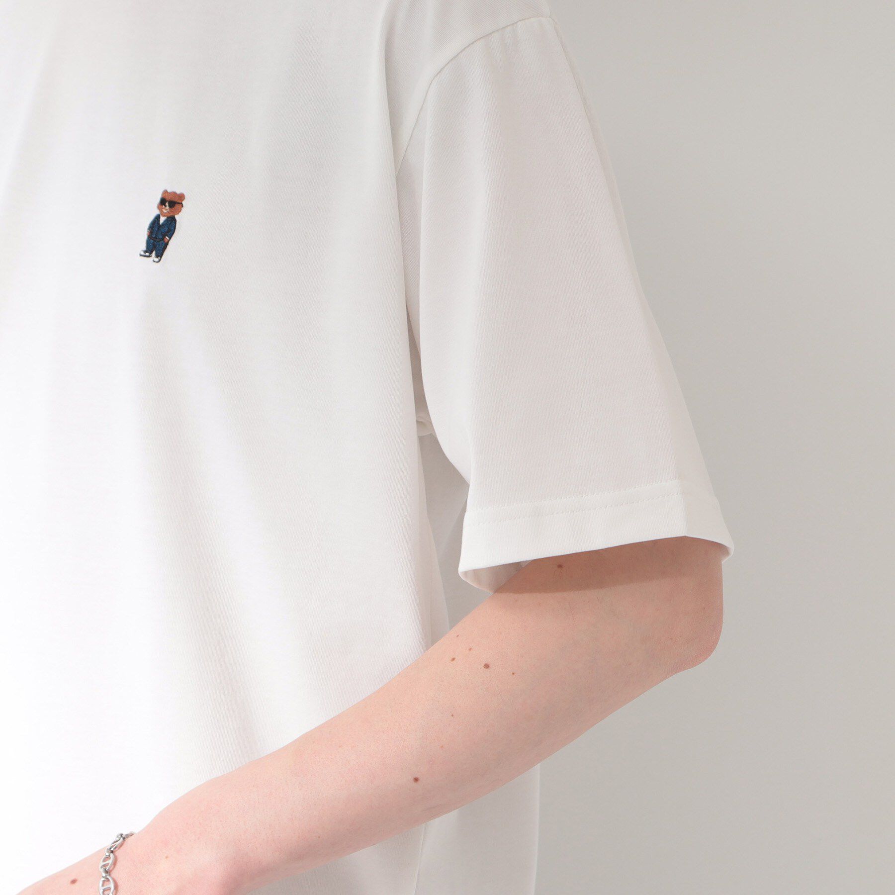 THE SHOP TK「クマ刺繍 半袖Tシャツ 洗濯機OK」|Tシャツ・カットソー|