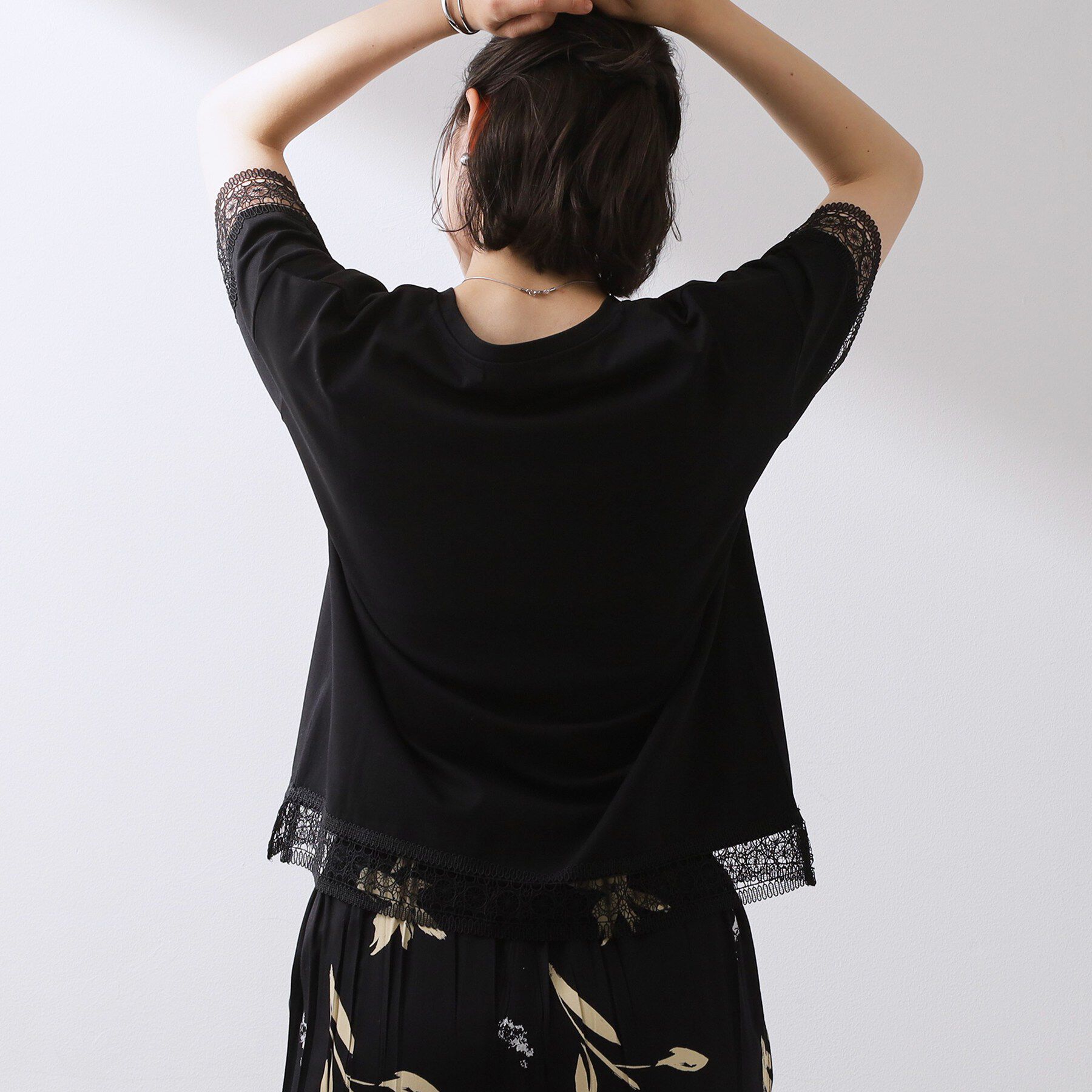 THE SHOP TK「【インせず着られる】モチーフレース切替Tシャツ」|Tシャツ・カットソー|