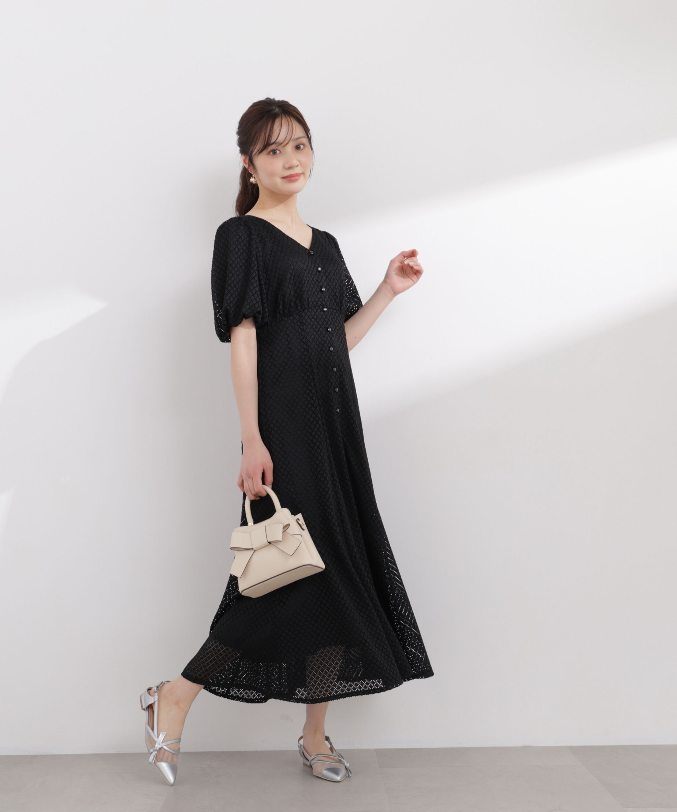 PROPORTION BODY DRESSING「パフスリーブフロント釦ワンピース 26SS」|ワンピース|