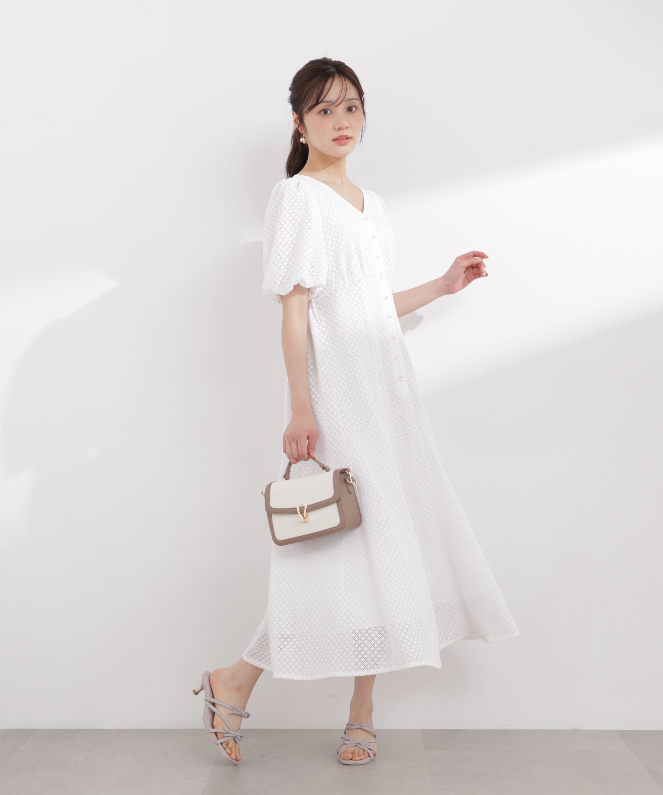PROPORTION BODY DRESSING「パフスリーブフロント釦ワンピース 26SS」|ワンピース|