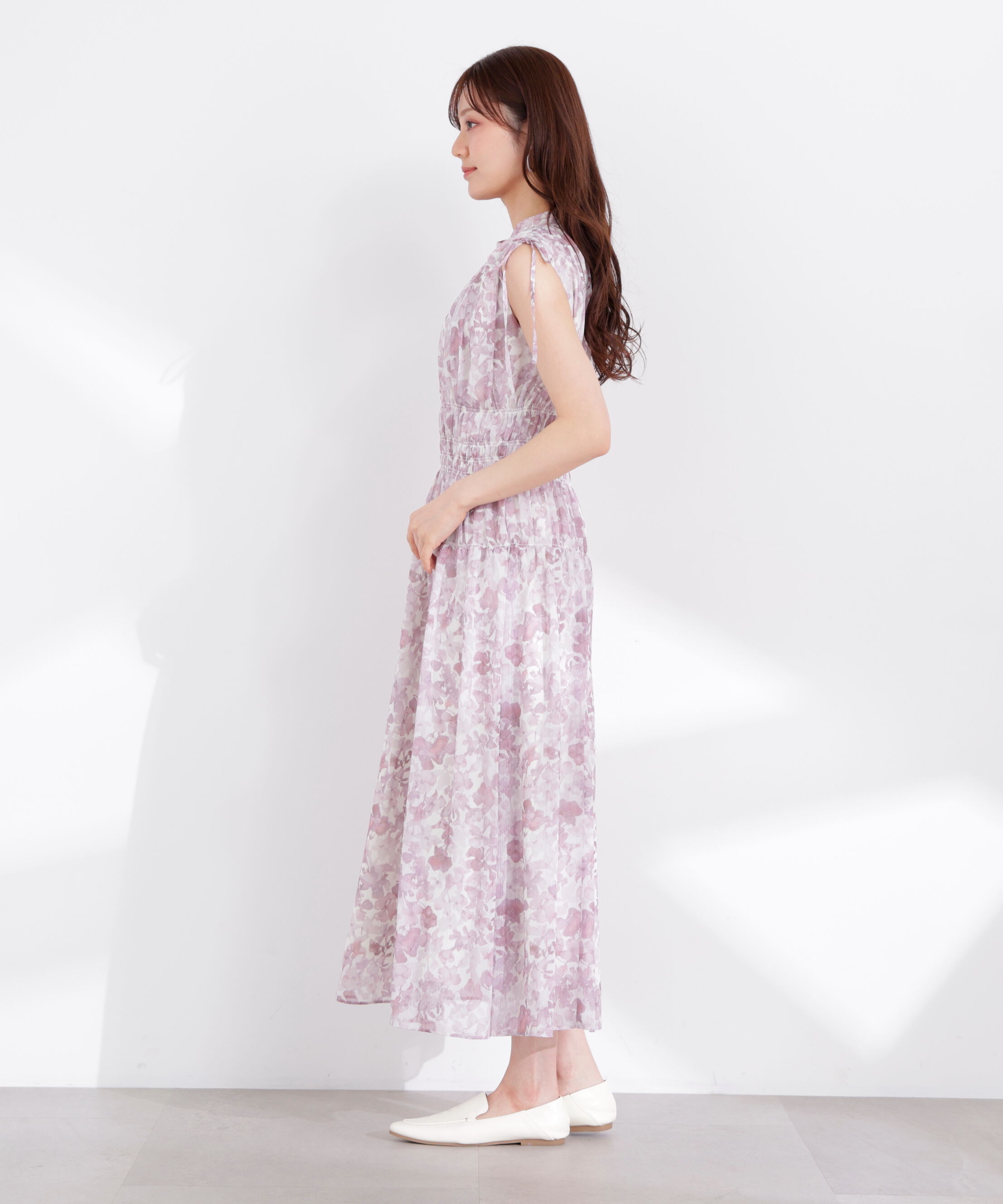 PROPORTION BODY DRESSING「2wayスリーブ花柄シャーリングワンピース 26SS」|ワンピース|