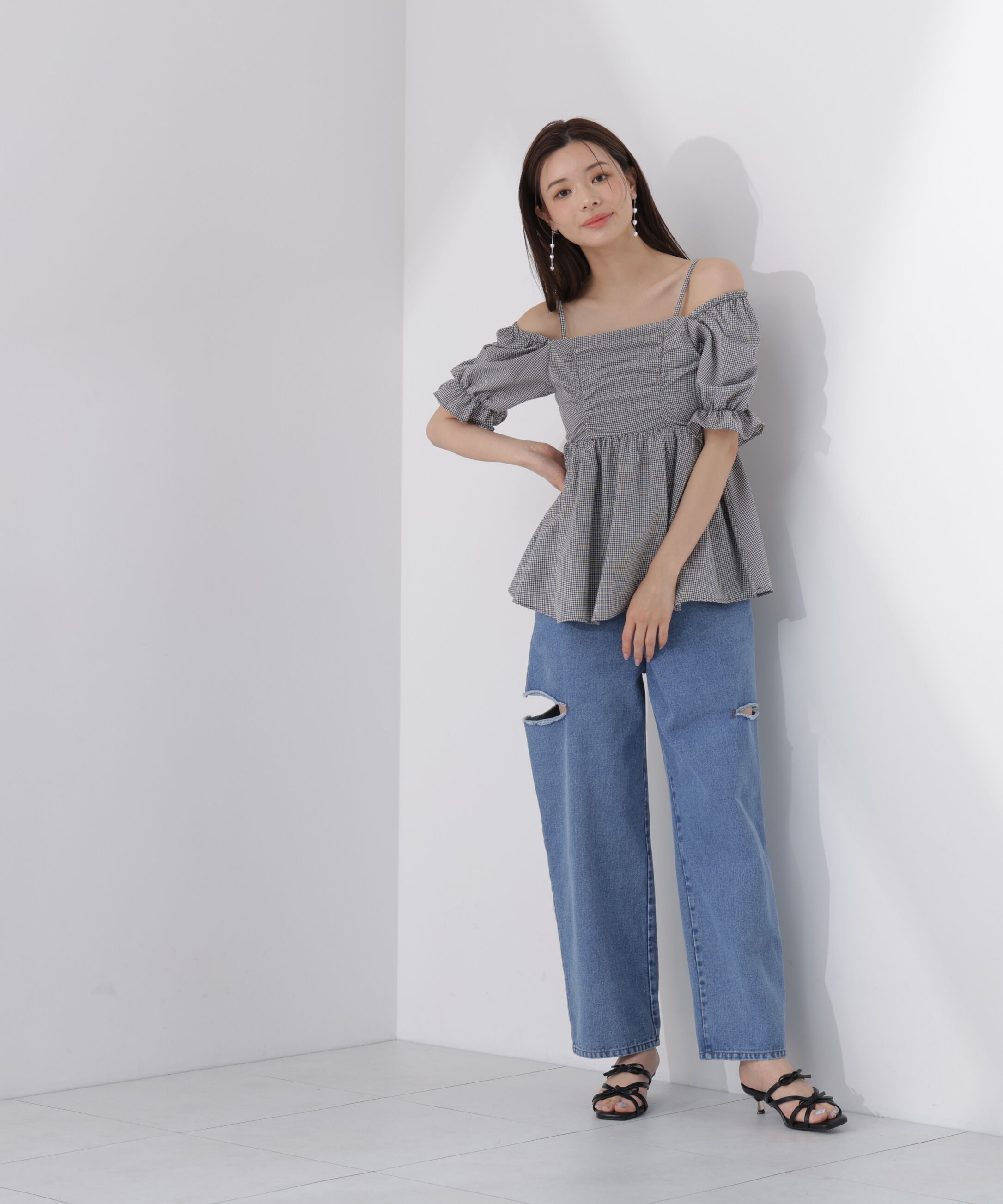 PROPORTION BODY DRESSING「〈a/mie〉ギンガム2wayブラウス」|シャツ・ブラウス|
