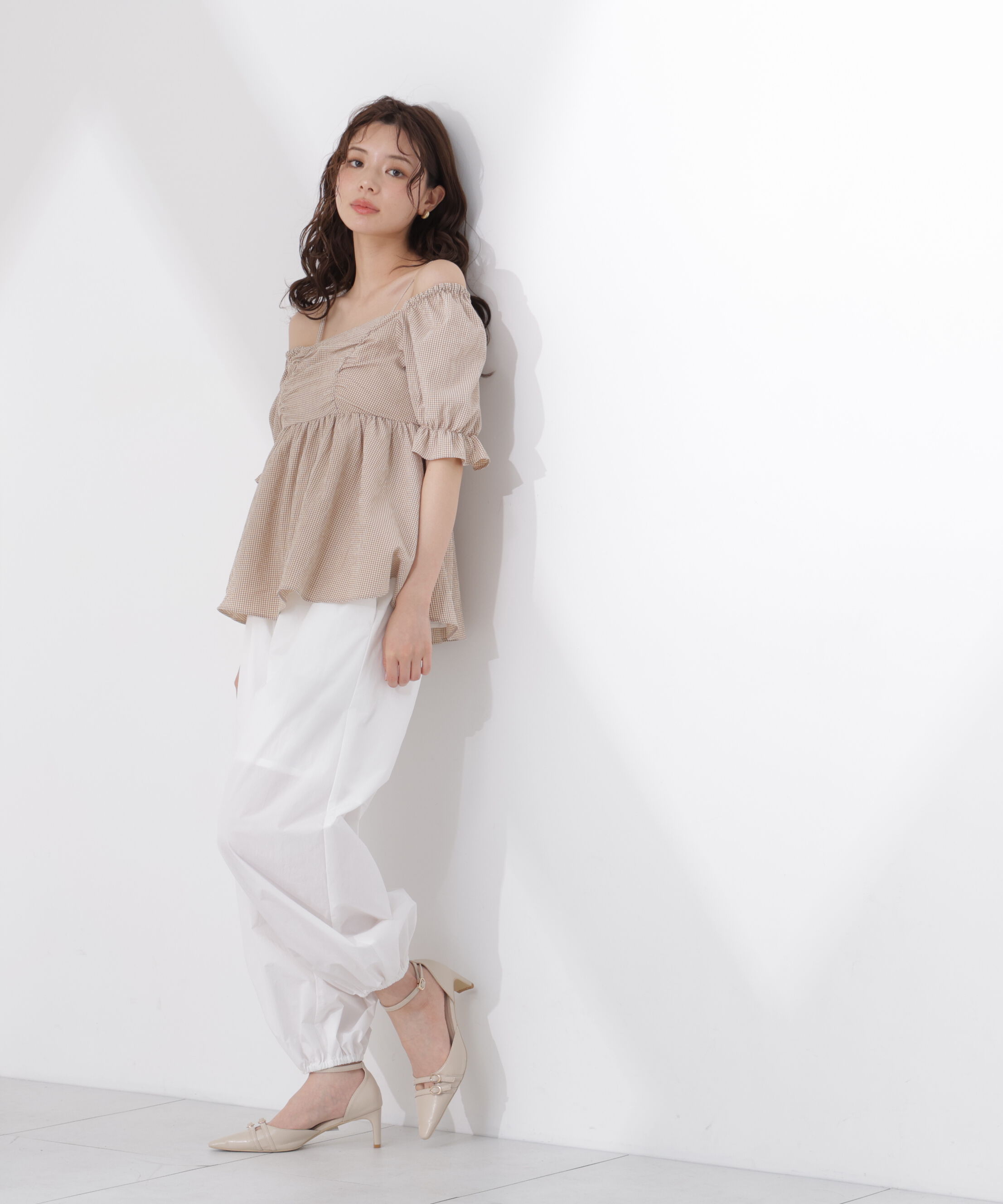 PROPORTION BODY DRESSING「〈a/mie〉ギンガム2wayブラウス」|シャツ・ブラウス|
