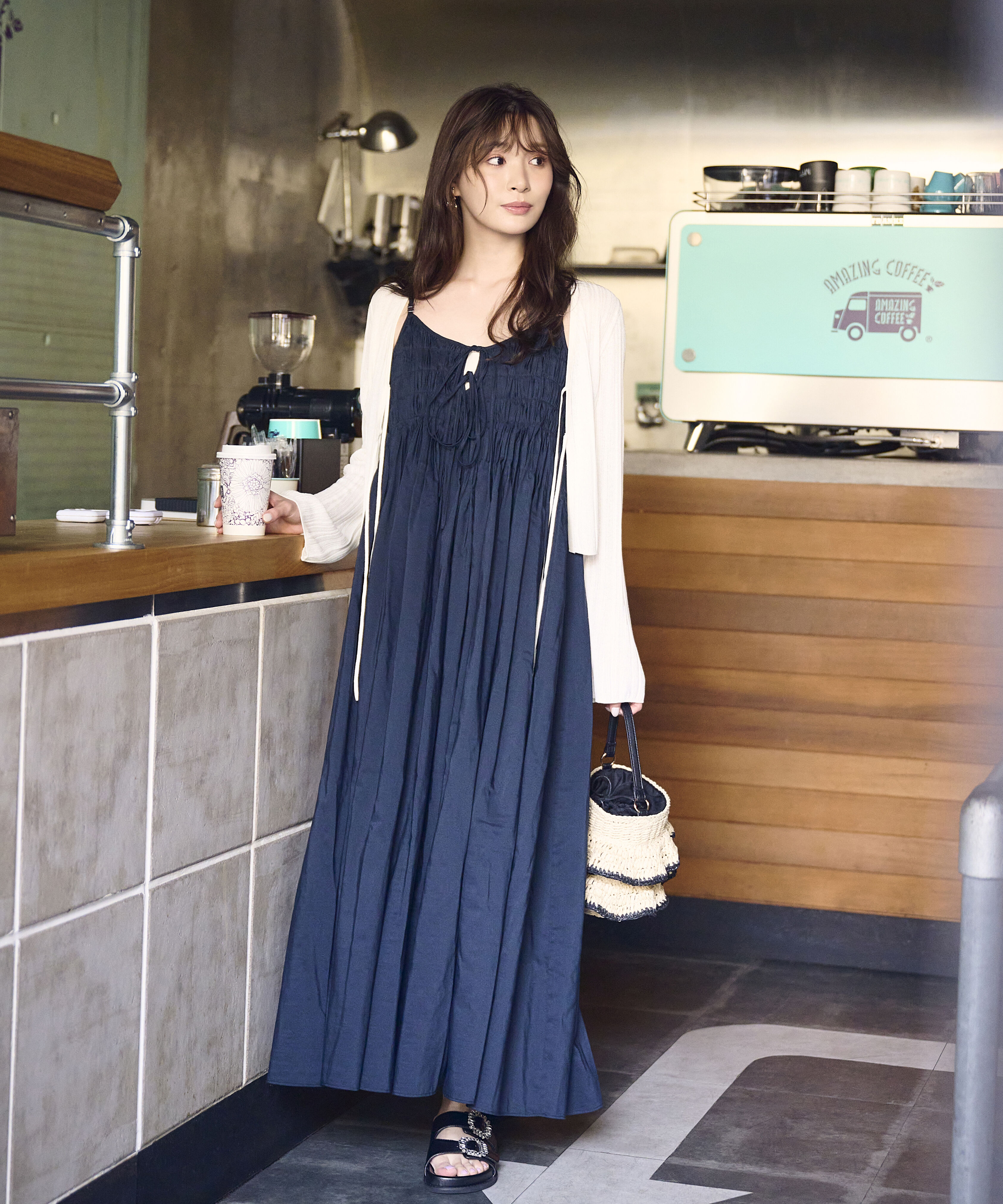 PROPORTION BODY DRESSING「＜中川紅葉さん着用＞シアーリブカーディガン」|カーディガン|
