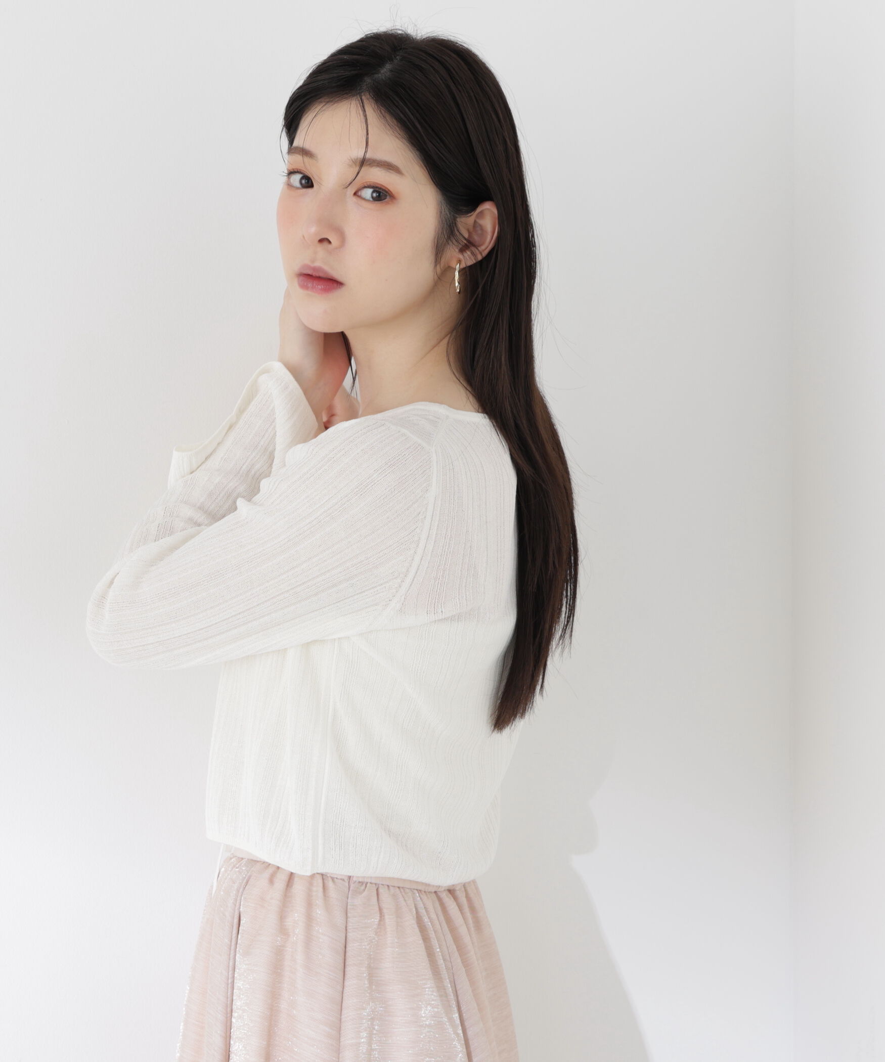 PROPORTION BODY DRESSING「＜中川紅葉さん着用＞シアーリブカーディガン」|カーディガン|
