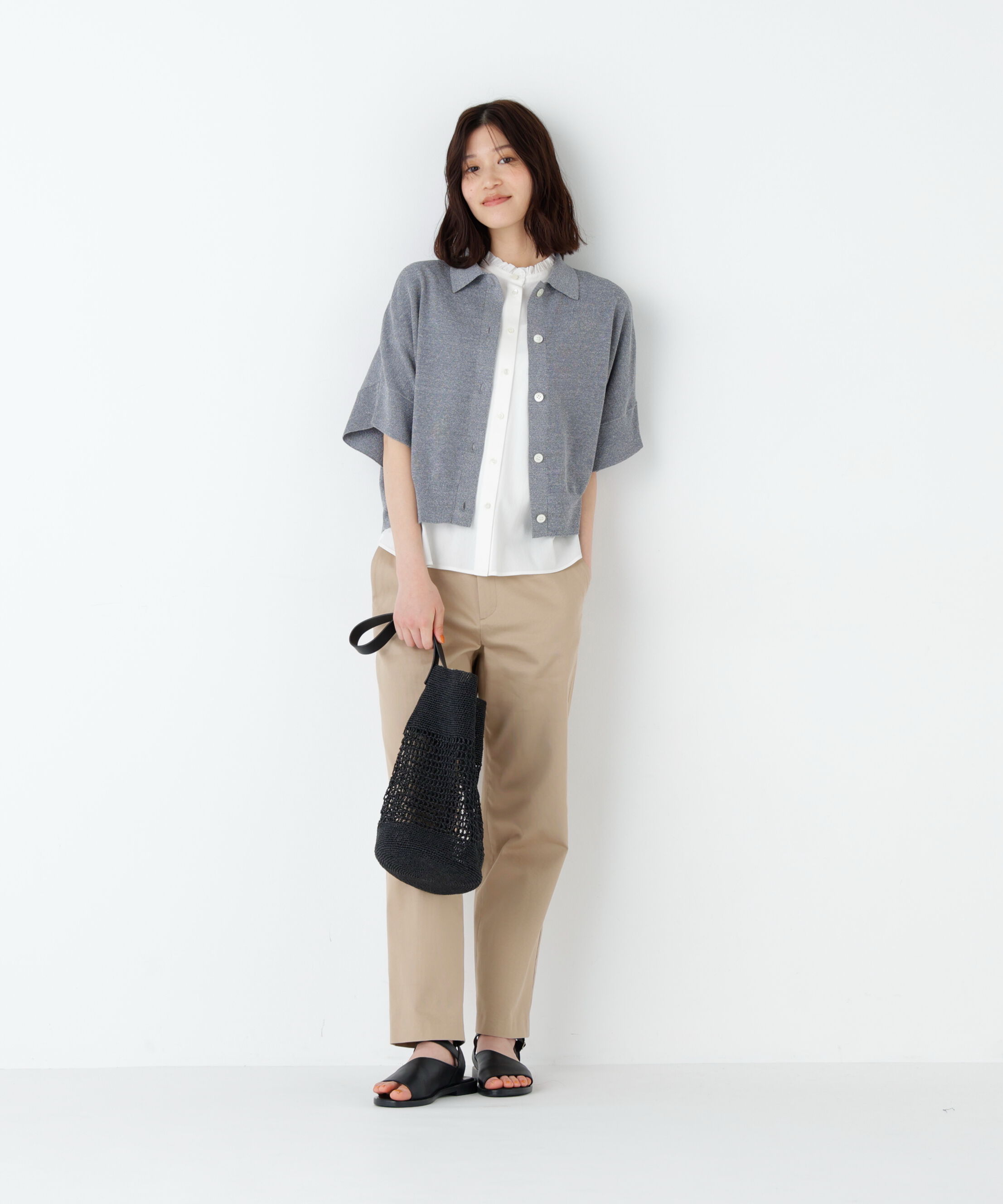  「《大人気追加入荷！ / 洗える》ライトカットソースタンドフリルブラウス」|Tシャツ・カットソー|