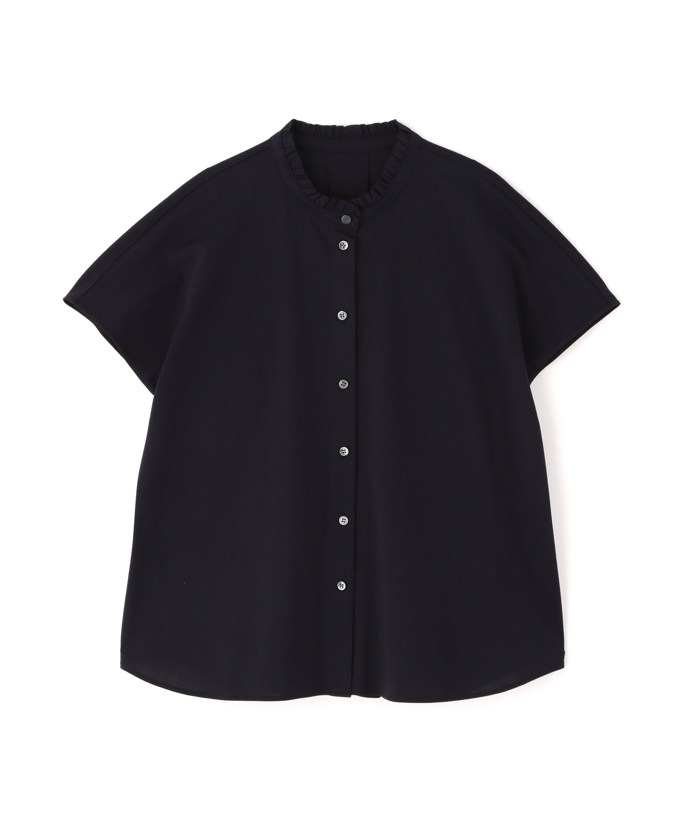  「《大人気追加入荷！ / 洗える》ライトカットソースタンドフリルブラウス」|Tシャツ・カットソー|