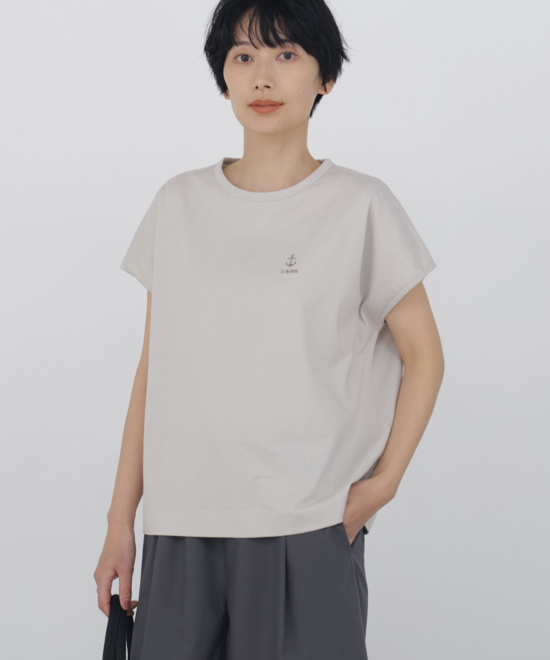  「◆刺繍ロゴＴシャツ」|Tシャツ・カットソー|グレージュ2