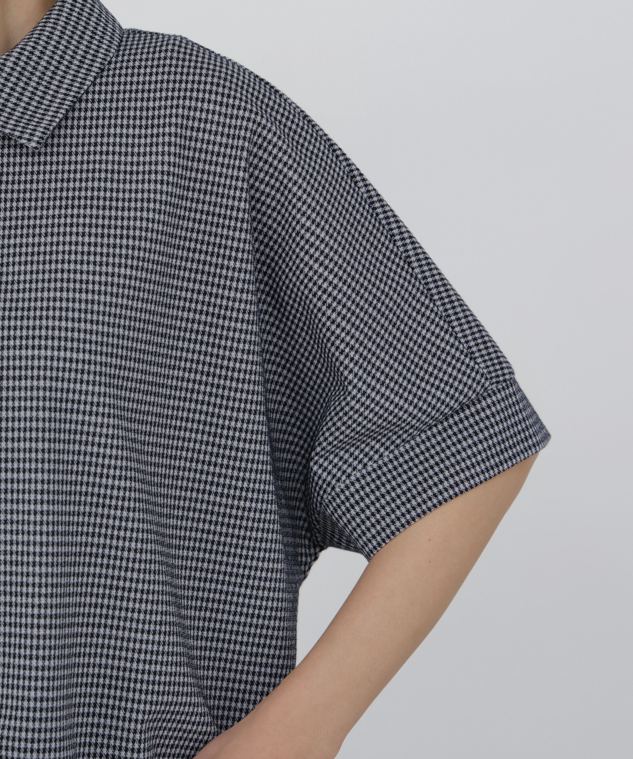  「◆《接触冷感》 フィンリーチェック衿付きカットソー」|Tシャツ・カットソー|