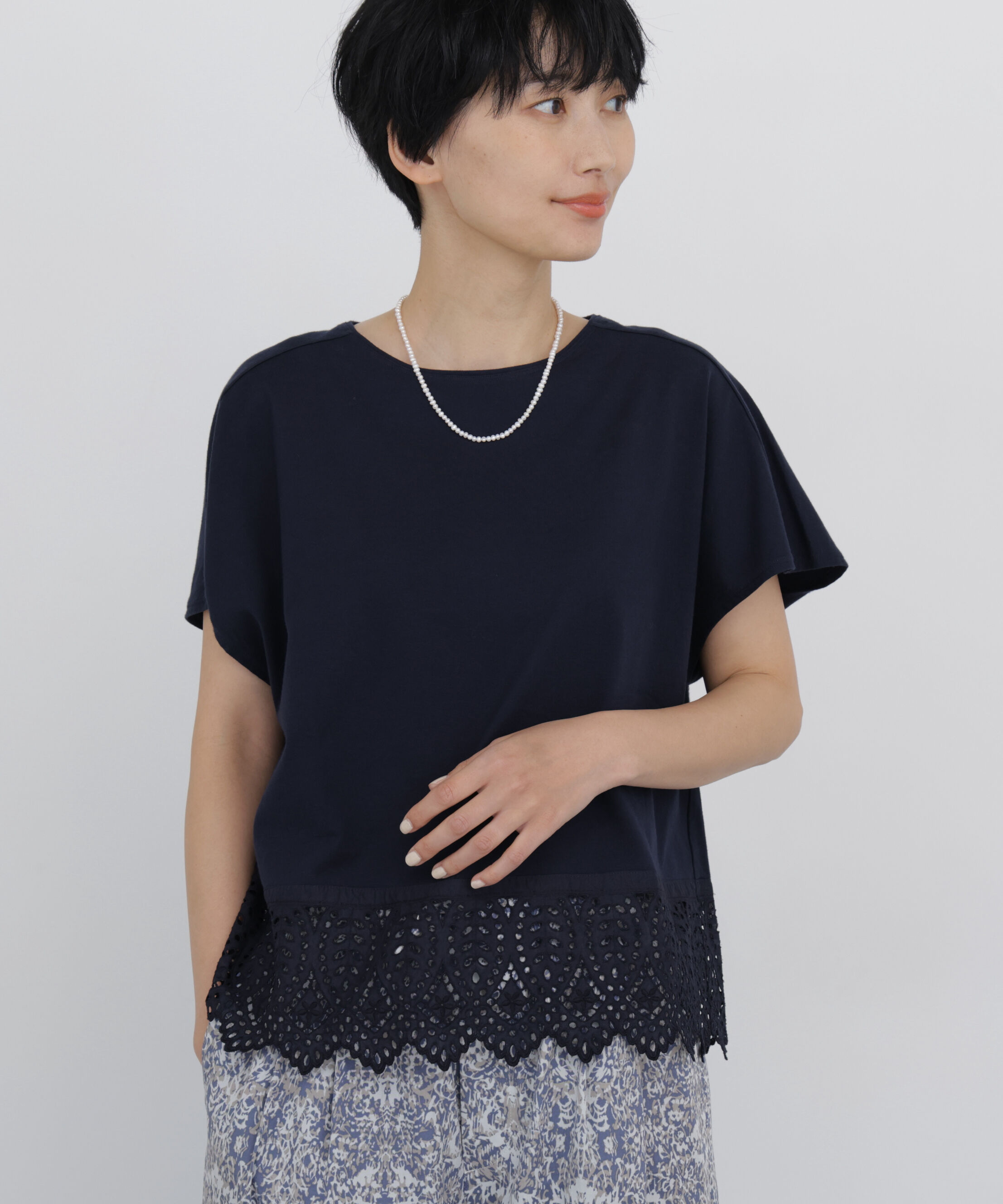  「◆《洗える》 レースカットソー」|Tシャツ・カットソー|