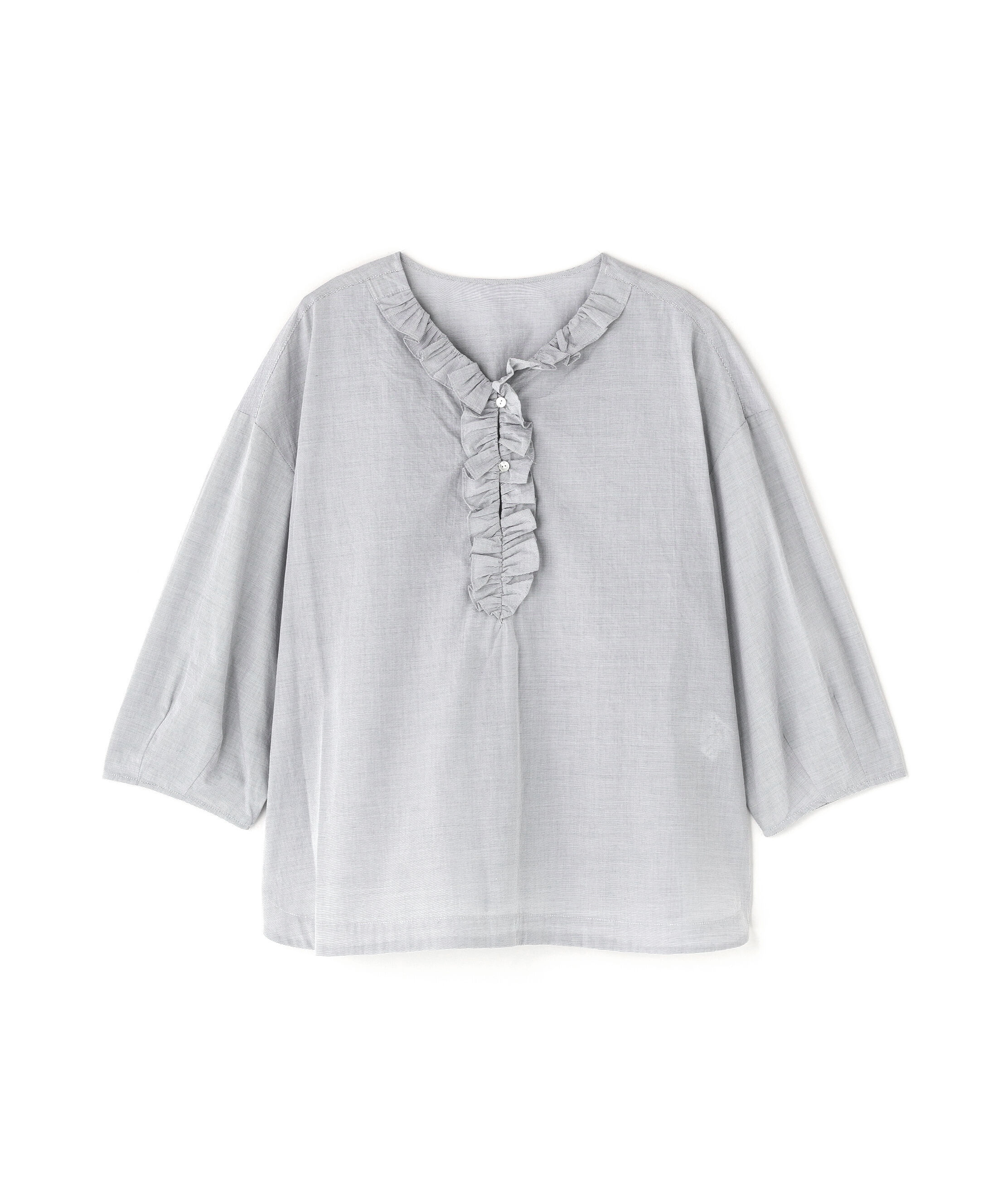  「《大人気!追加入荷 / 洗える》ｳｫｯｼｭﾄﾞﾀｲﾌﾟﾗｲﾀｰﾌﾘﾙﾌﾞ」|シャツ・ブラウス|ネイビースト 3