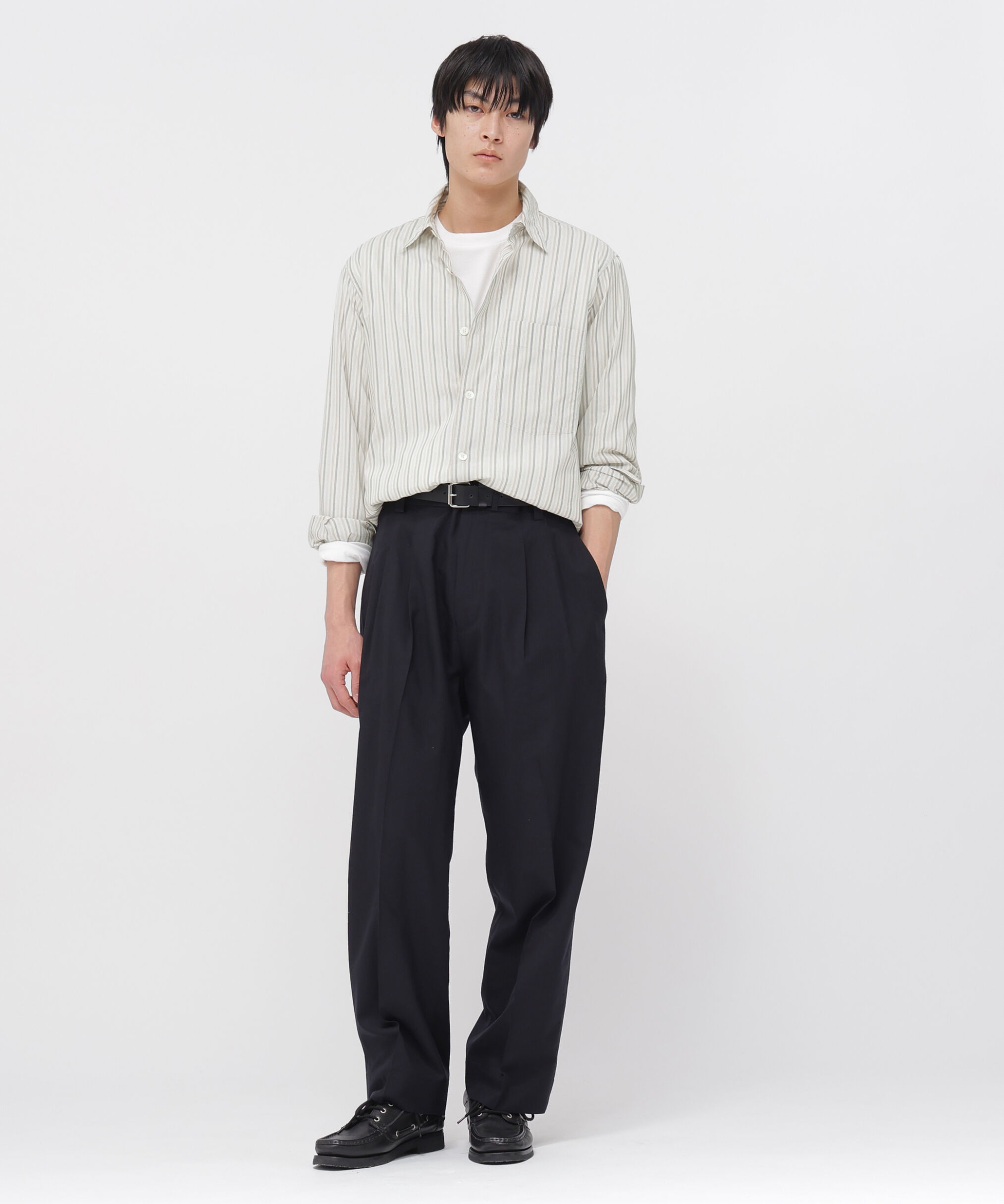 MARGARET HOWELL「COTTON SILK STRIPE SHIRT」|シャツ・ブラウス|