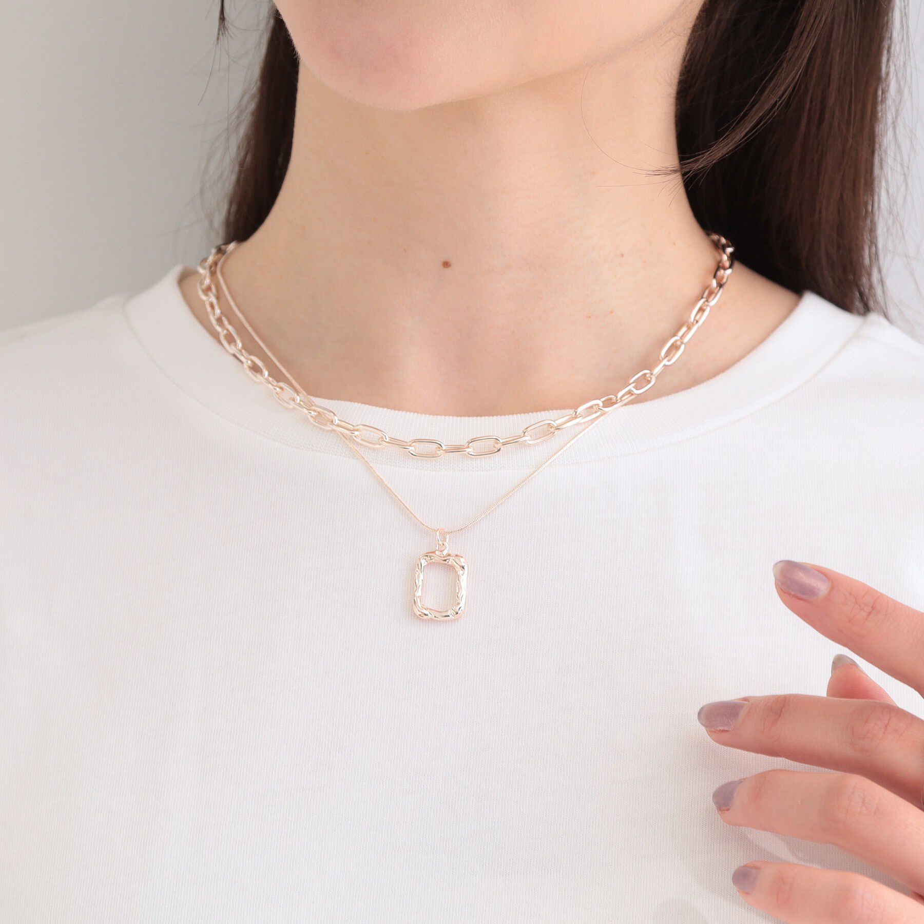 SHOO･LA･RUE「【3WAY】2連チェーンネックレス」|ネックレス|