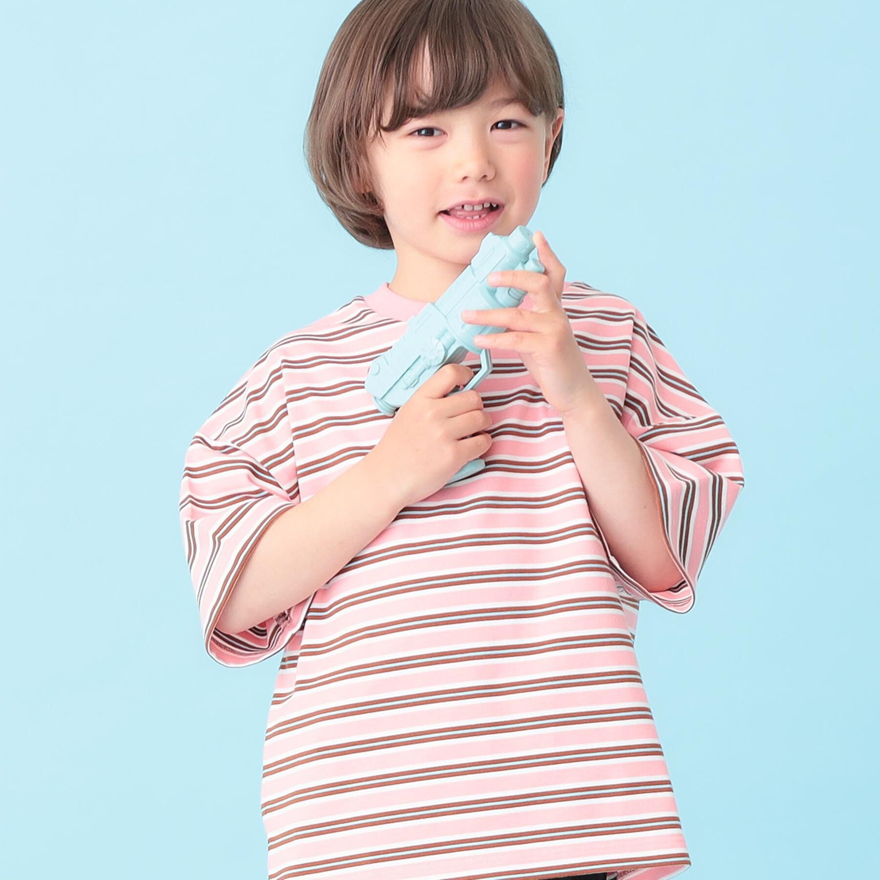SHOO･LA･RUE「【100-150cm】マルチボーダーTシャツ」|Tシャツ・カットソー|
