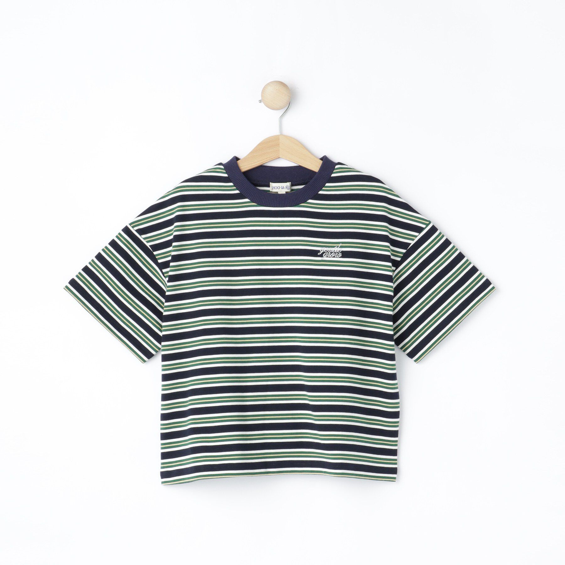 SHOO･LA･RUE「【100-150cm】マルチボーダーTシャツ」|Tシャツ・カットソー|ネイビー(394)