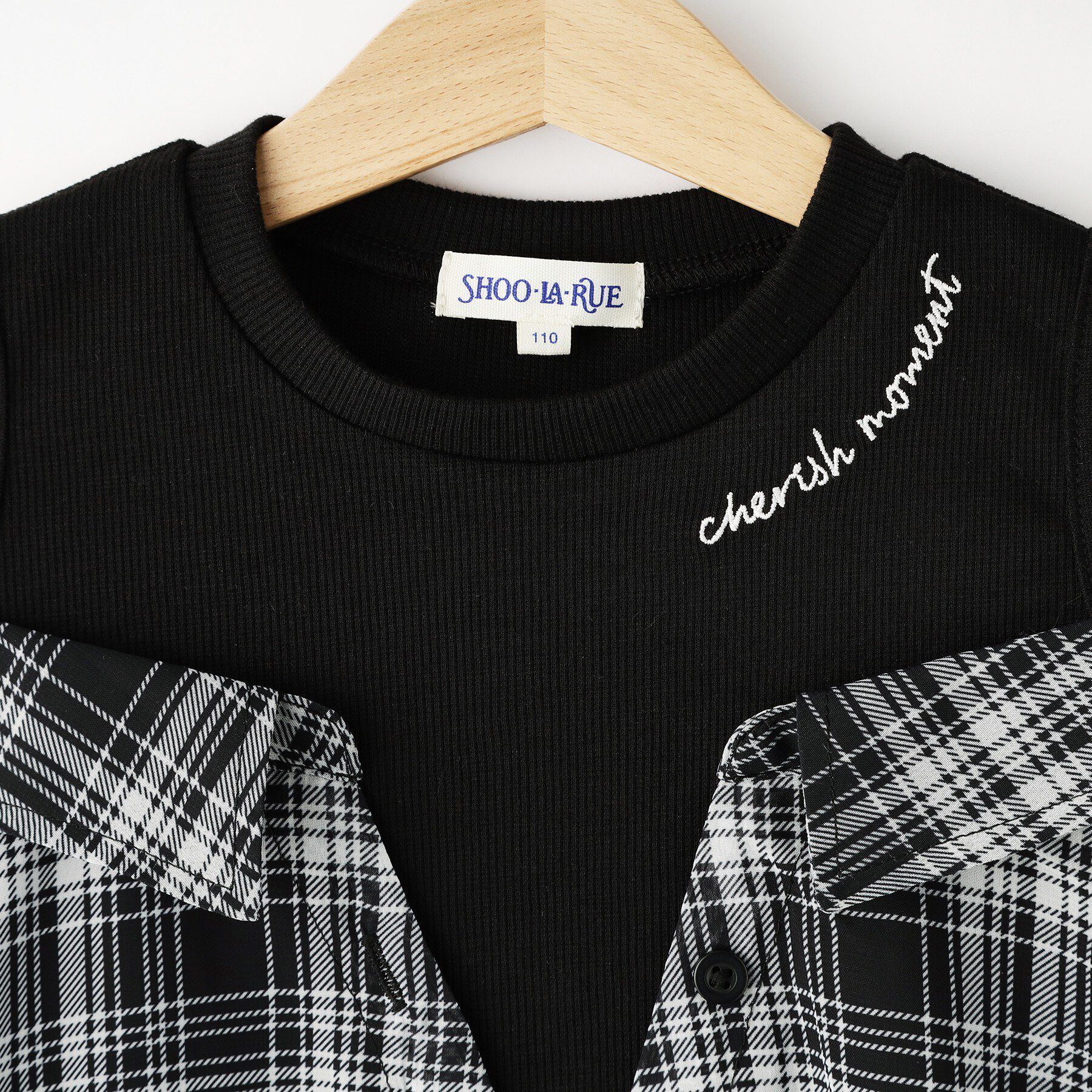 SHOO･LA･RUE「【110-140cm】チェックシャツデザイントップス」|Tシャツ・カットソー|