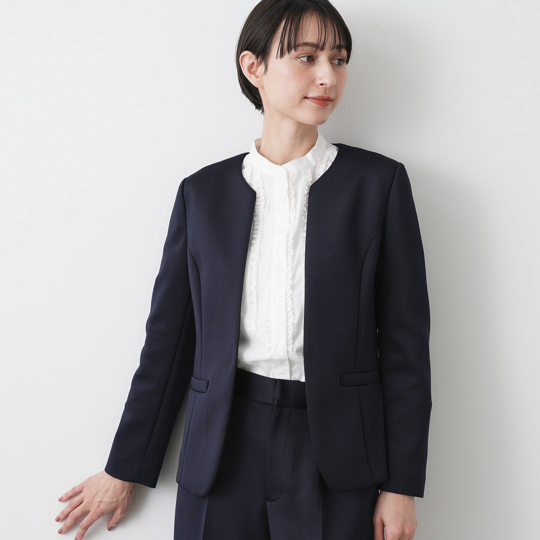 Dessin「【通勤/セットアップ可能】ソフトボンディングジャケット」|ノーカラージャケット|