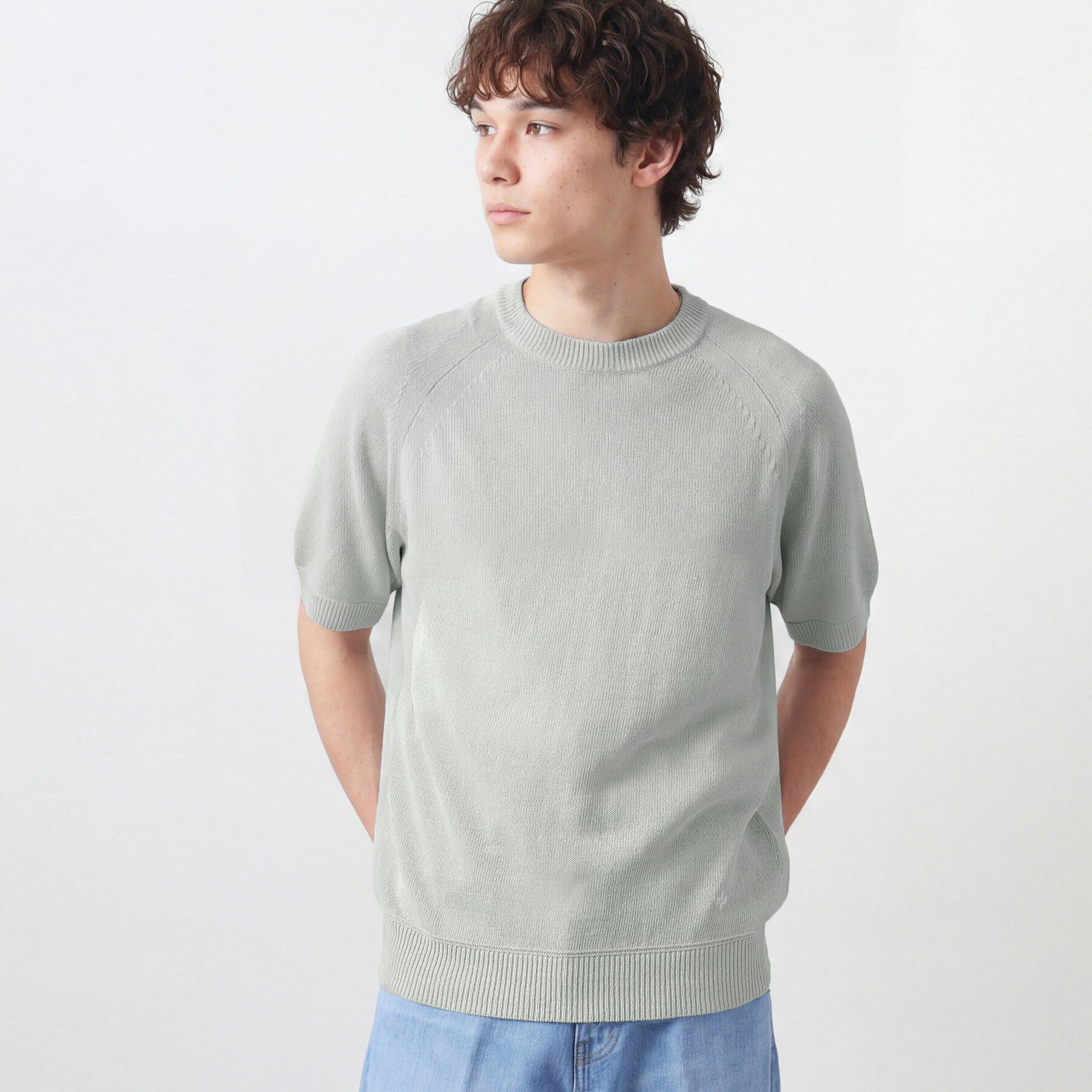 Dessin「ペーパーブレンドニットTシャツ」|ニット・セーター|