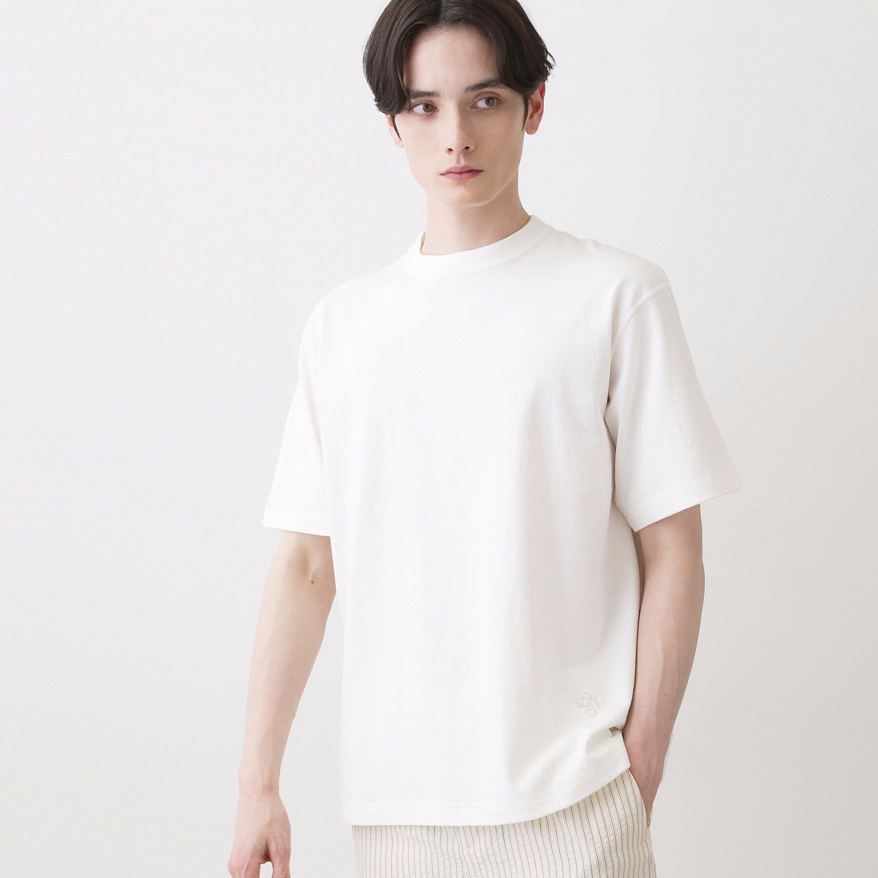 Dessin「【洗える】和歌山ラフィー天竺Tシャツ」|Tシャツ・カットソー|ホワイト(001)