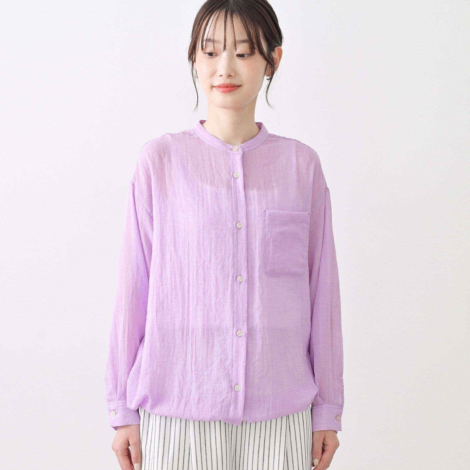 Dessin「【洗える】ドロストリングシアーシャツ」|シャツ・ブラウス|