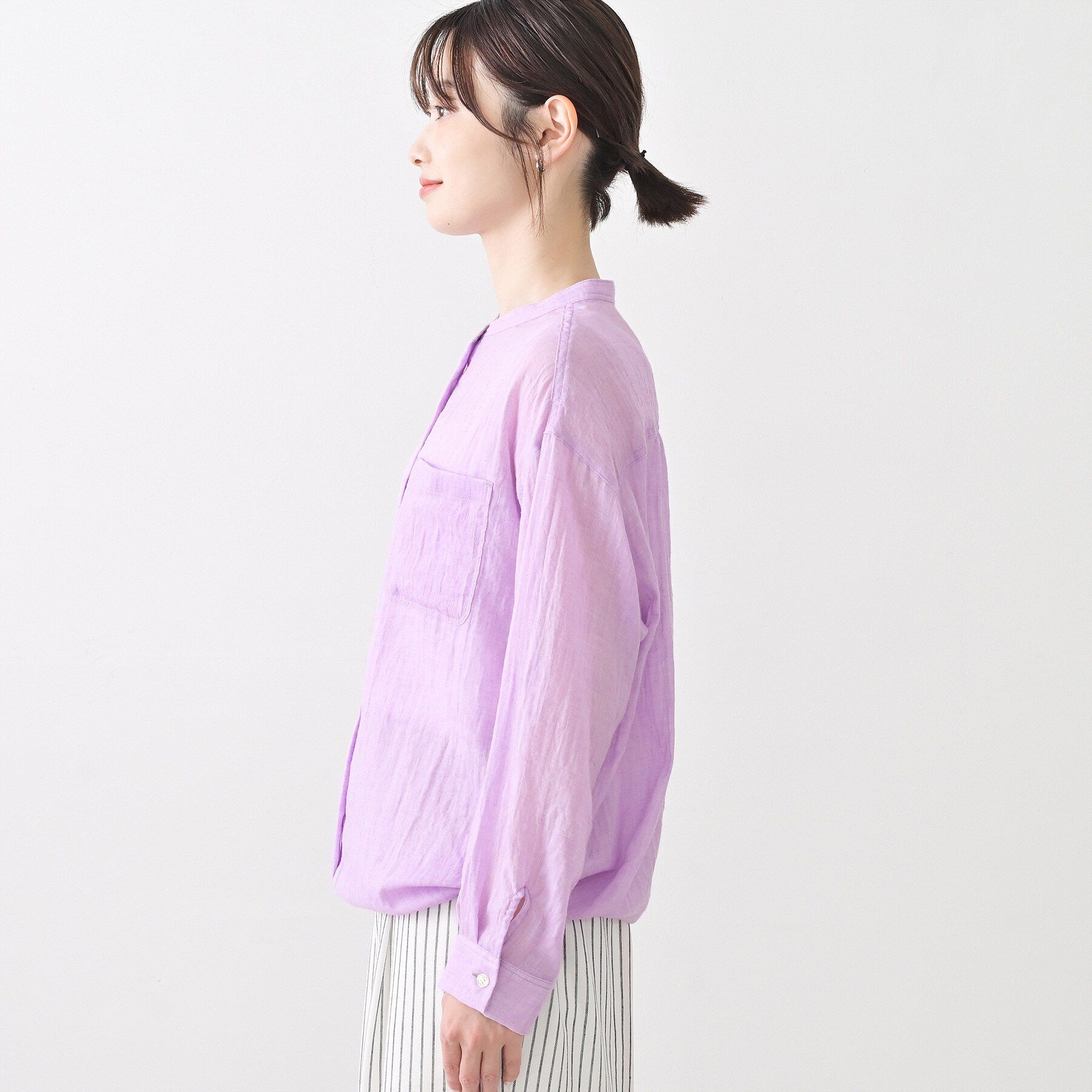 Dessin「【洗える】ドロストリングシアーシャツ」|シャツ・ブラウス|