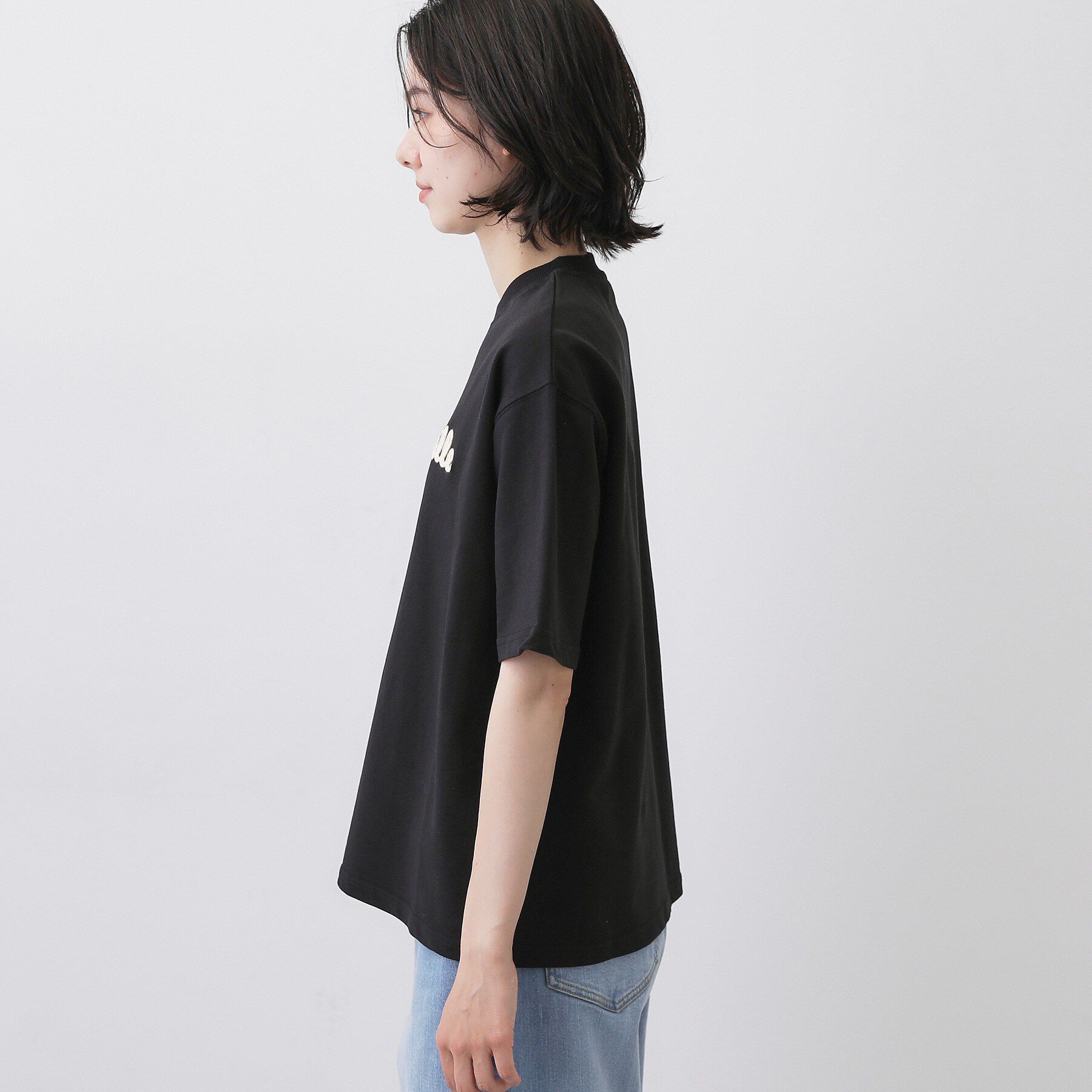 Dessin「ロゴ刺繍ミニ裏毛Ｔシャツ」|Tシャツ・カットソー|