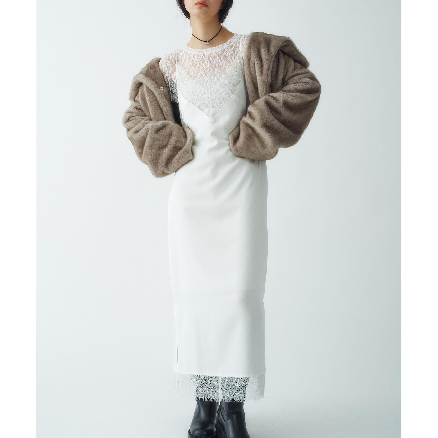 CODE A「vintage like lace dress」|ワンピース|ホワイト(001)