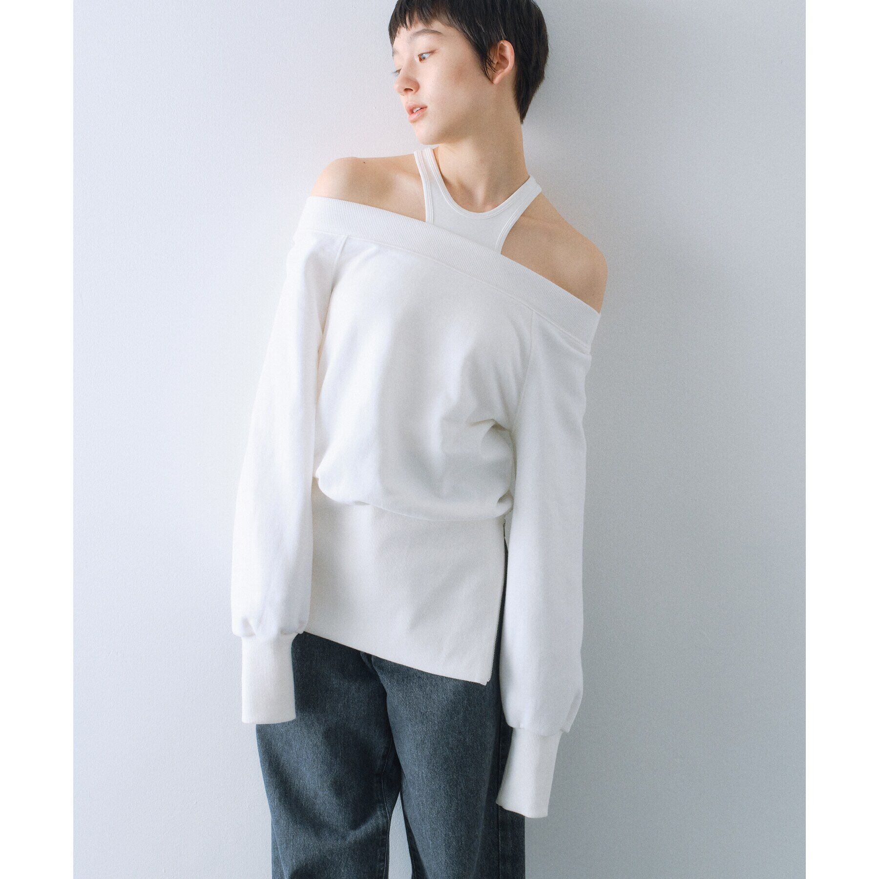 CODE A「【Re】【Cup-in】design cut tank」|キャミソール|