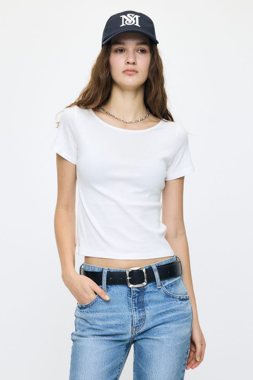 MOUSSY「SUVIN GIZA BOAT NECK TEE」|Tシャツ・カットソー|WHT