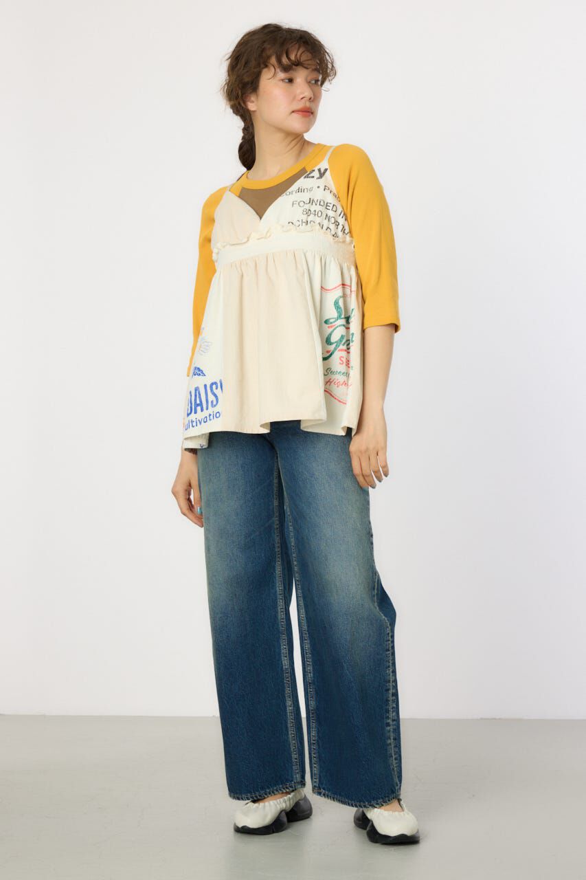 RODEO CROWNS「waist designフレアデニムパンツ」|デニム|