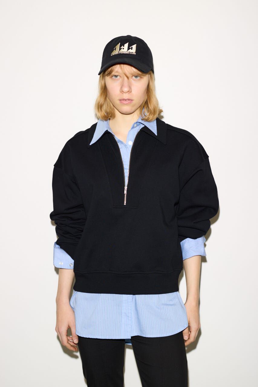 SLY「ZIP COLLAR SW トップス」|Tシャツ・カットソー|BLK