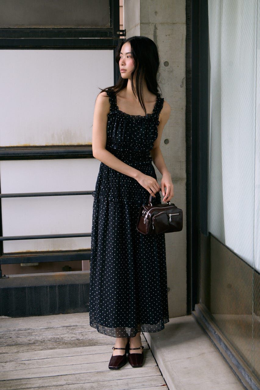 SLY「SHIRRING FRILL ドレス」|ワンピース|
