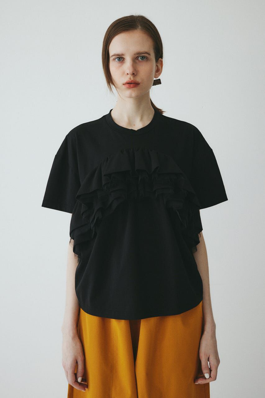 HeRIN.CYE「A line ruffle tops」|Tシャツ・カットソー|BLK